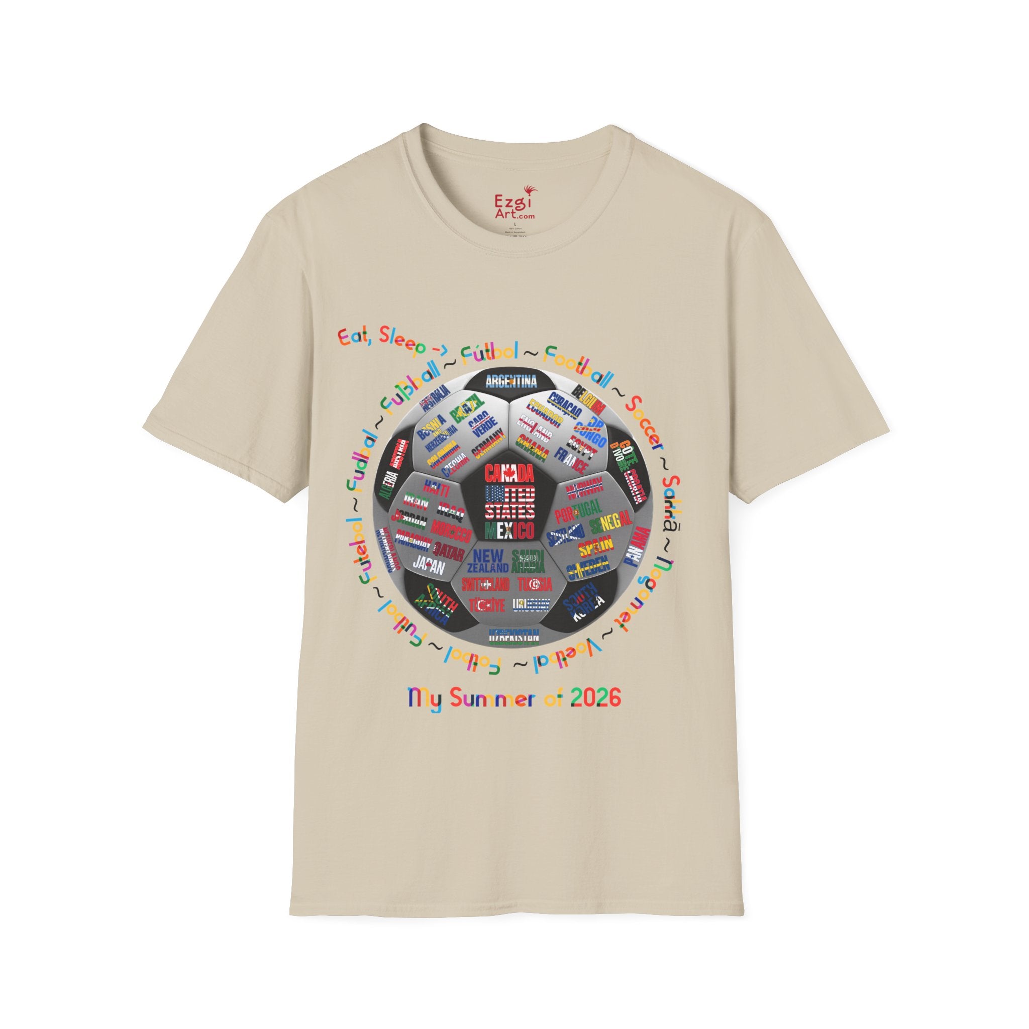Soccer World Cup | “Eat, Sleep, Football, My Summer 2026" | Colorful Text | Lightweight