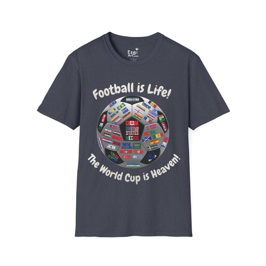World Cup is Heaven | All Teams Ball Design | White Text | Lightweight