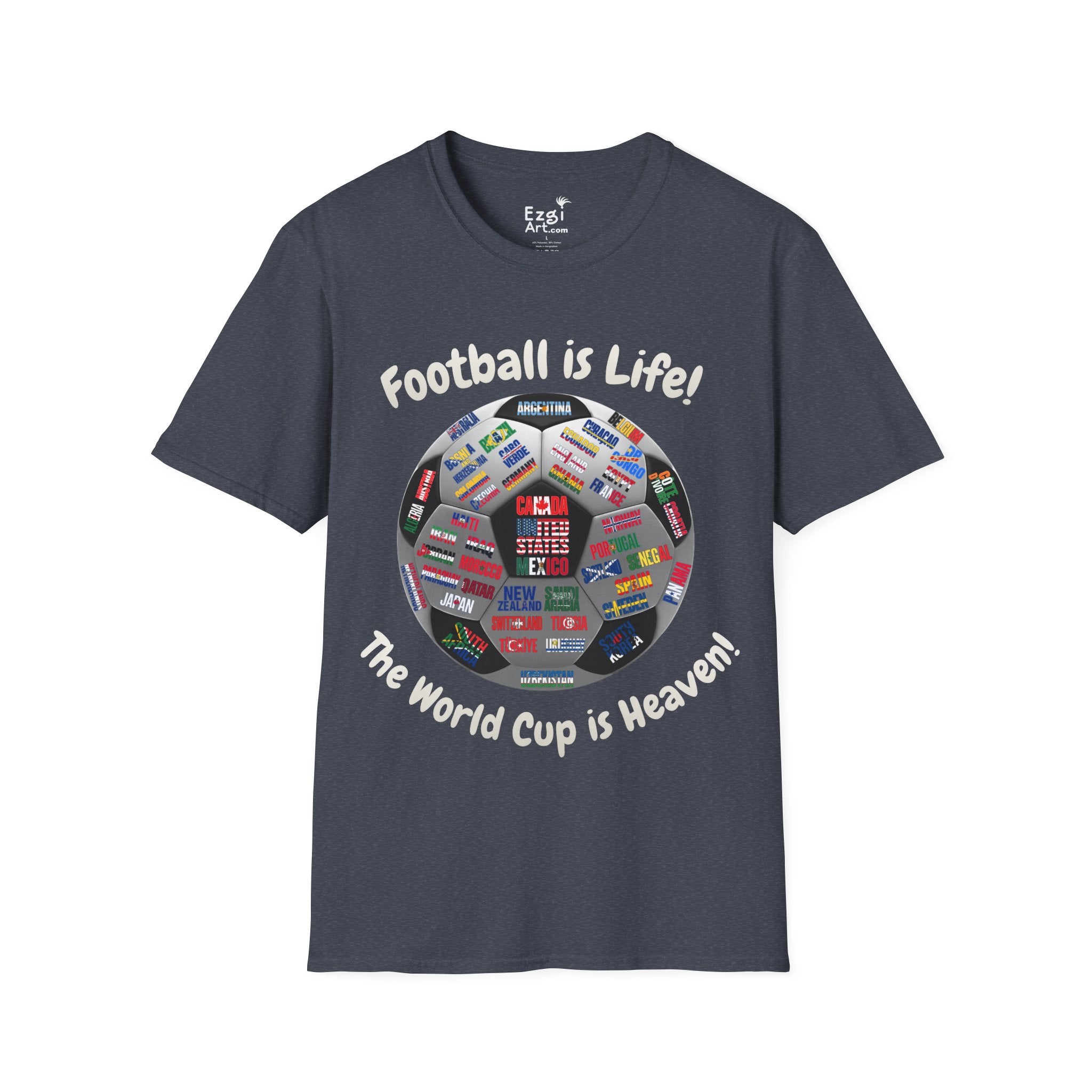 World Cup is Heaven | All Teams Ball Design | White Text | Lightweight