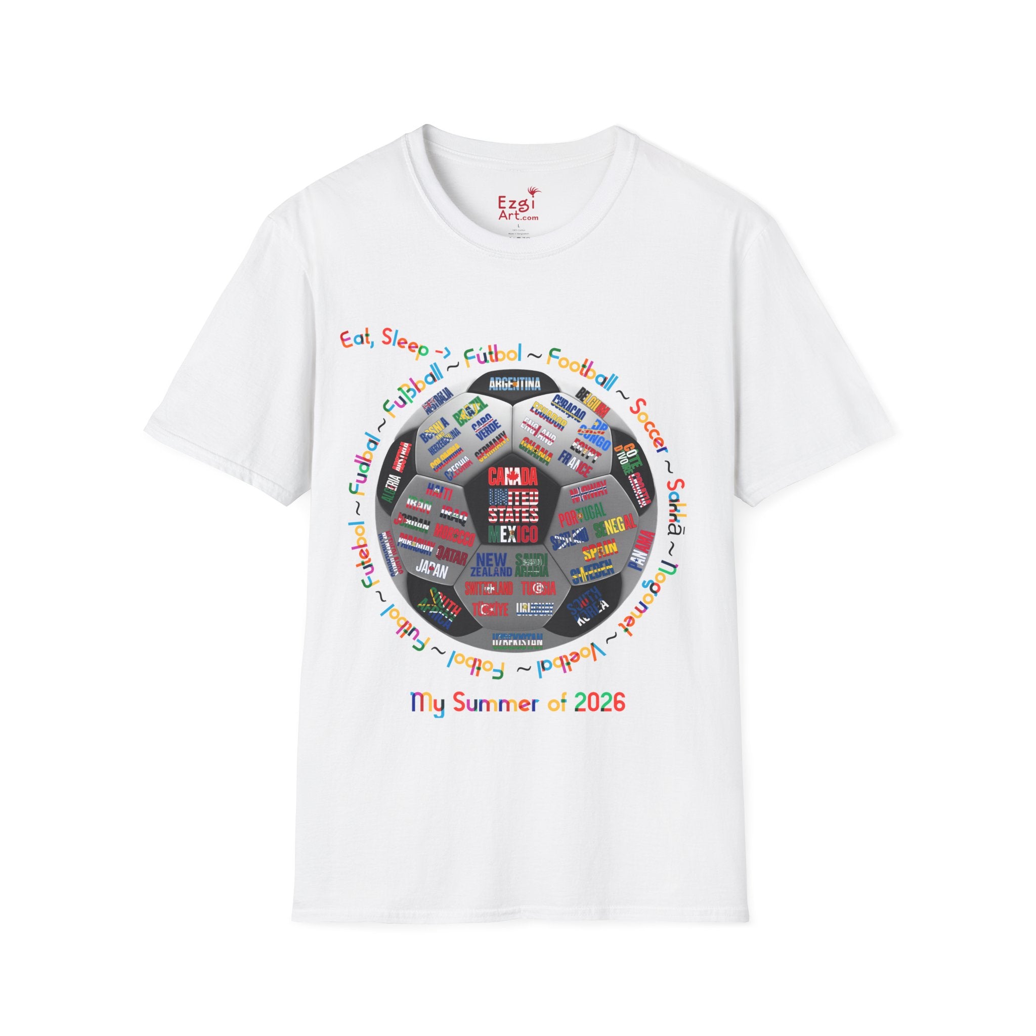 Soccer World Cup | “Eat, Sleep, Football, My Summer 2026" | Colorful Text | Lightweight