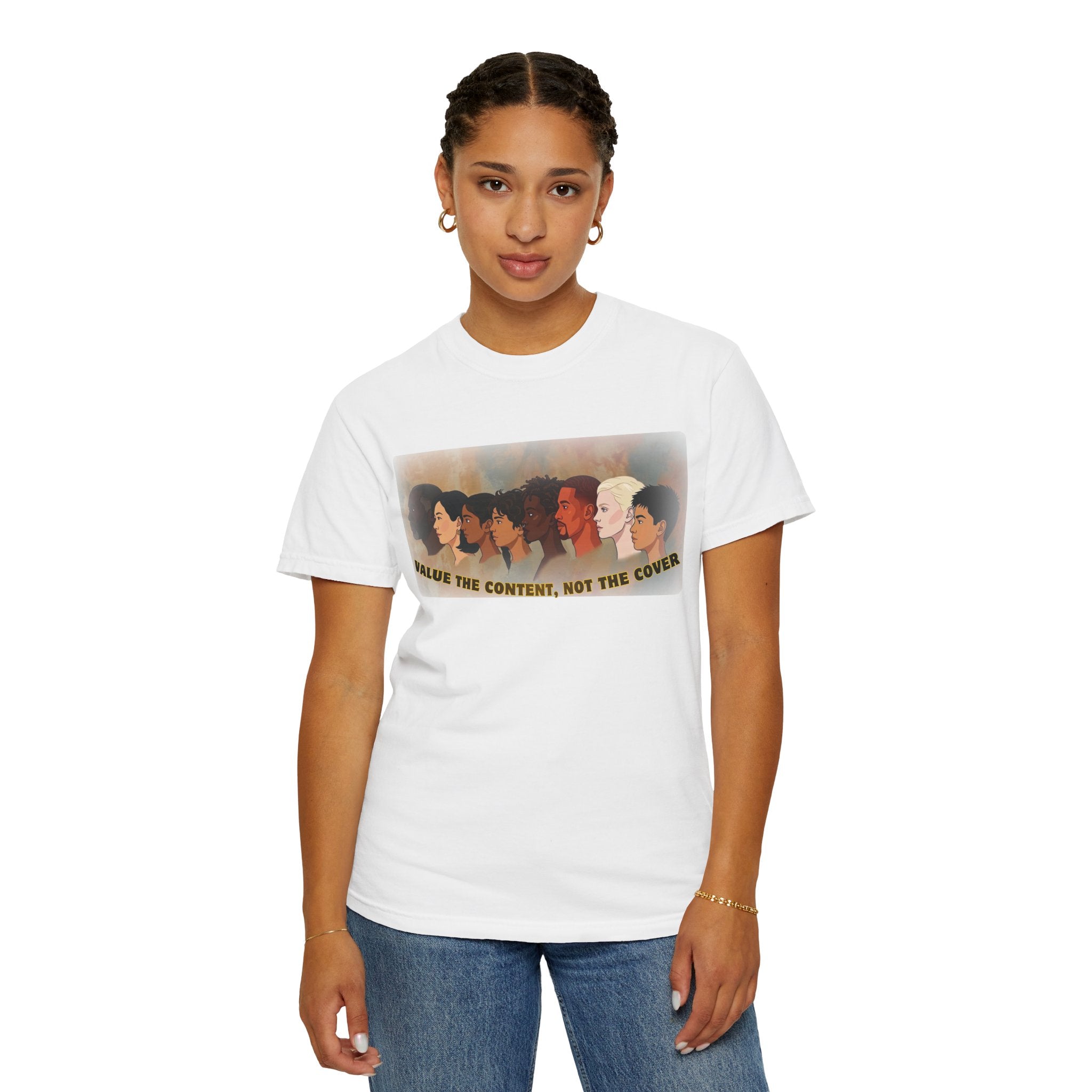 "Value the Content, Not the Cover" Unisex Garment-Dyed T-shirt