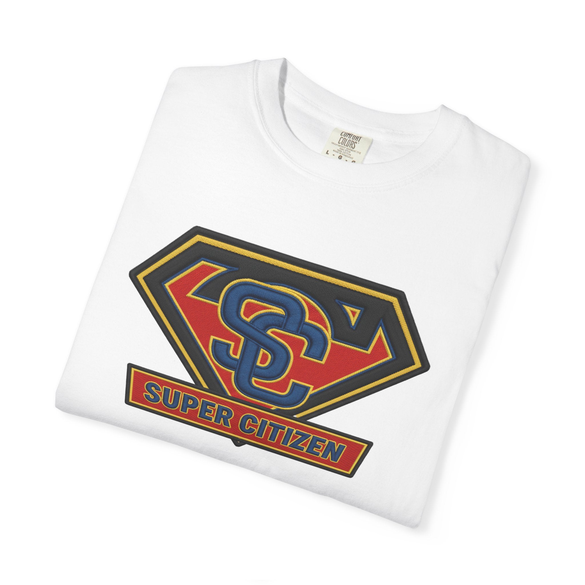 Super Citizen Graphic T-Shirt — "Pays More Tax Than" Protest Tee (Blue Text) -  A protest tee for everyday people. Regular citizens pay more taxes than wealthy ones.  Wear it to show your frustration...