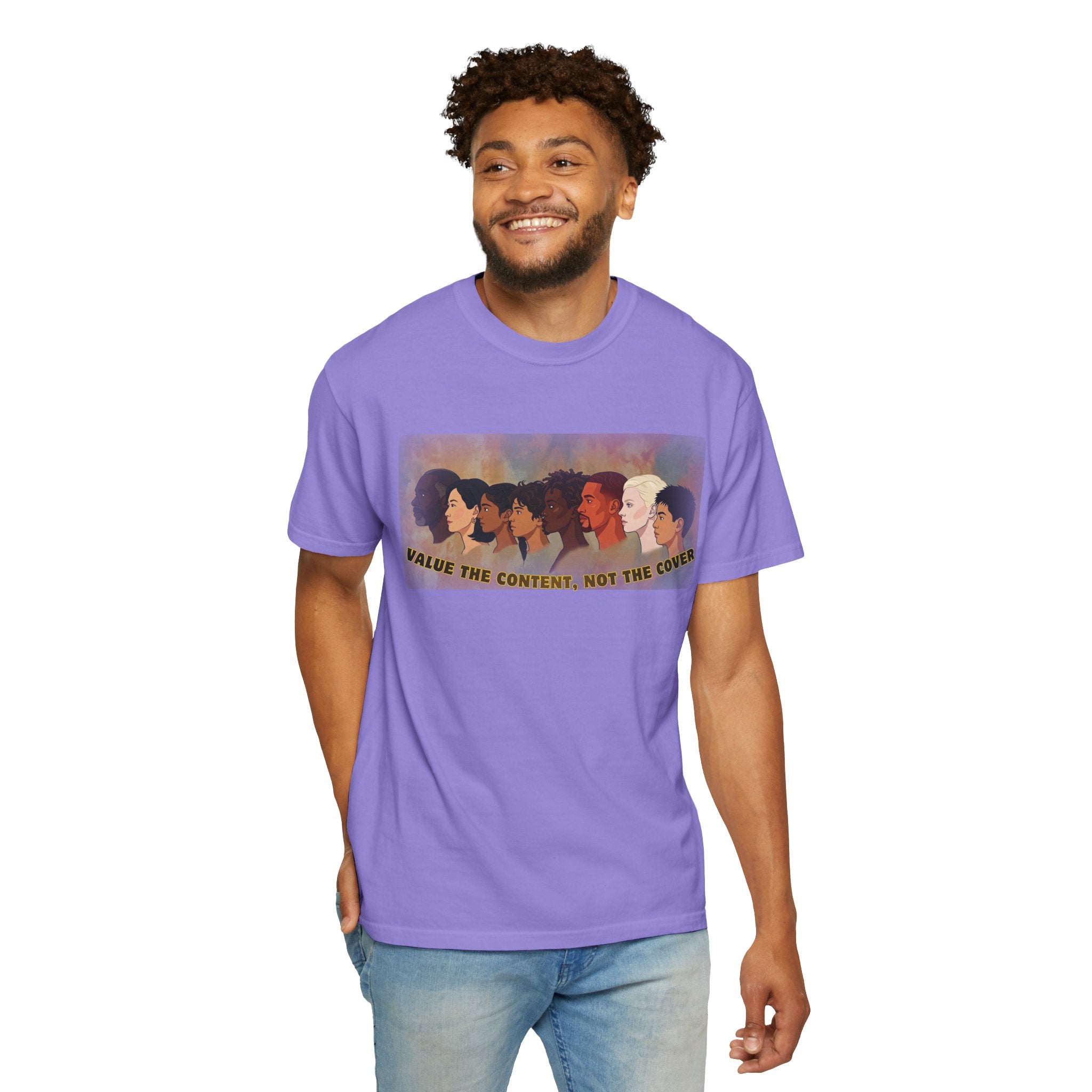 "Value the Content, Not the Cover" Unisex Garment-Dyed T-shirt