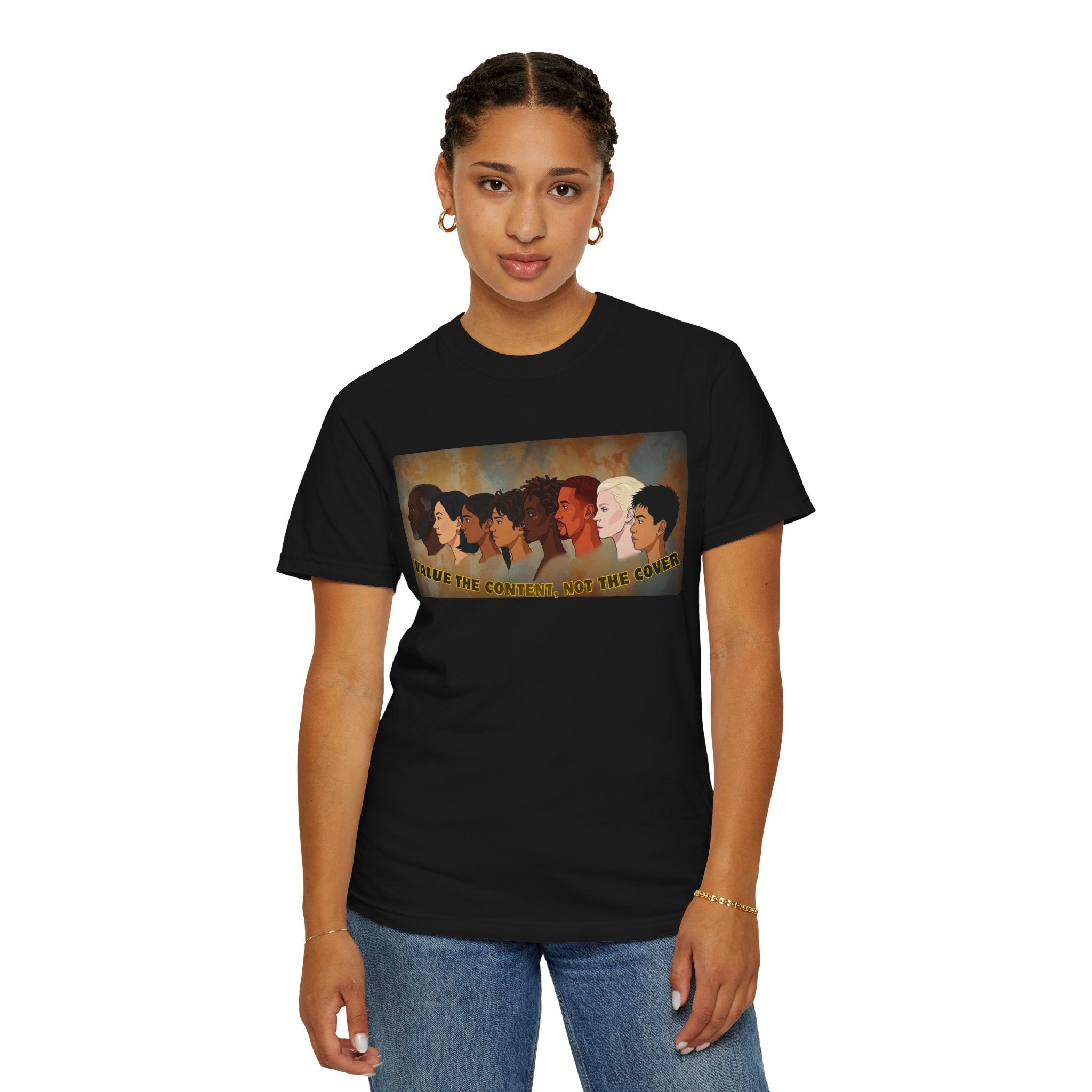 "Value the Content, Not the Cover" Unisex Garment-Dyed T-shirt