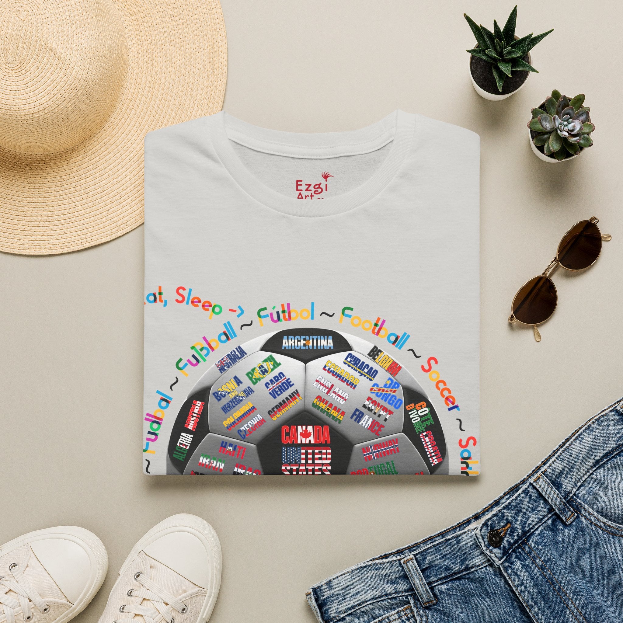 Soccer World Cup | “Eat, Sleep, Football, My Summer 2026" | Colorful Text | Lightweight