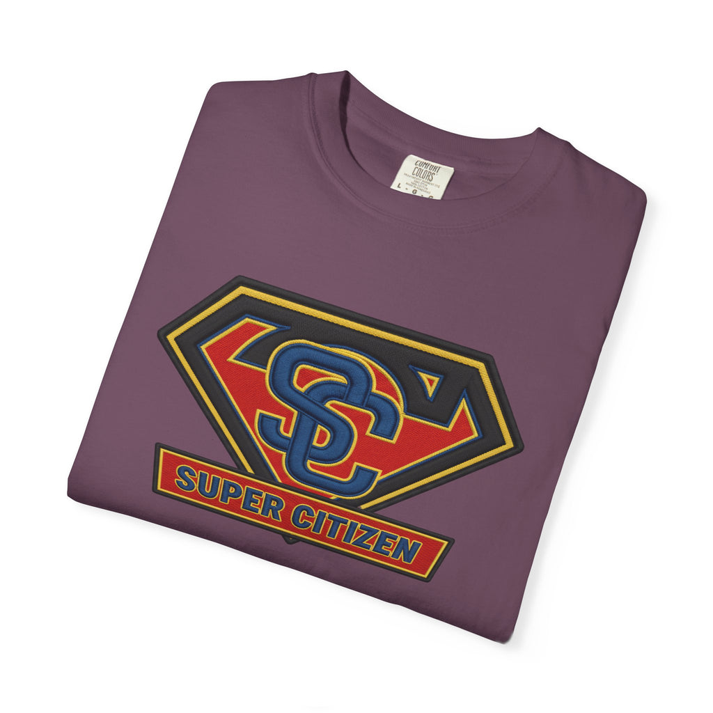 Super Citizen Graphic T-Shirt — "Pays More Tax Than" Protest Tee (Blue Text) -  A protest tee for everyday people. Regular citizens pay more taxes than wealthy ones.  Wear it to show your frustration...