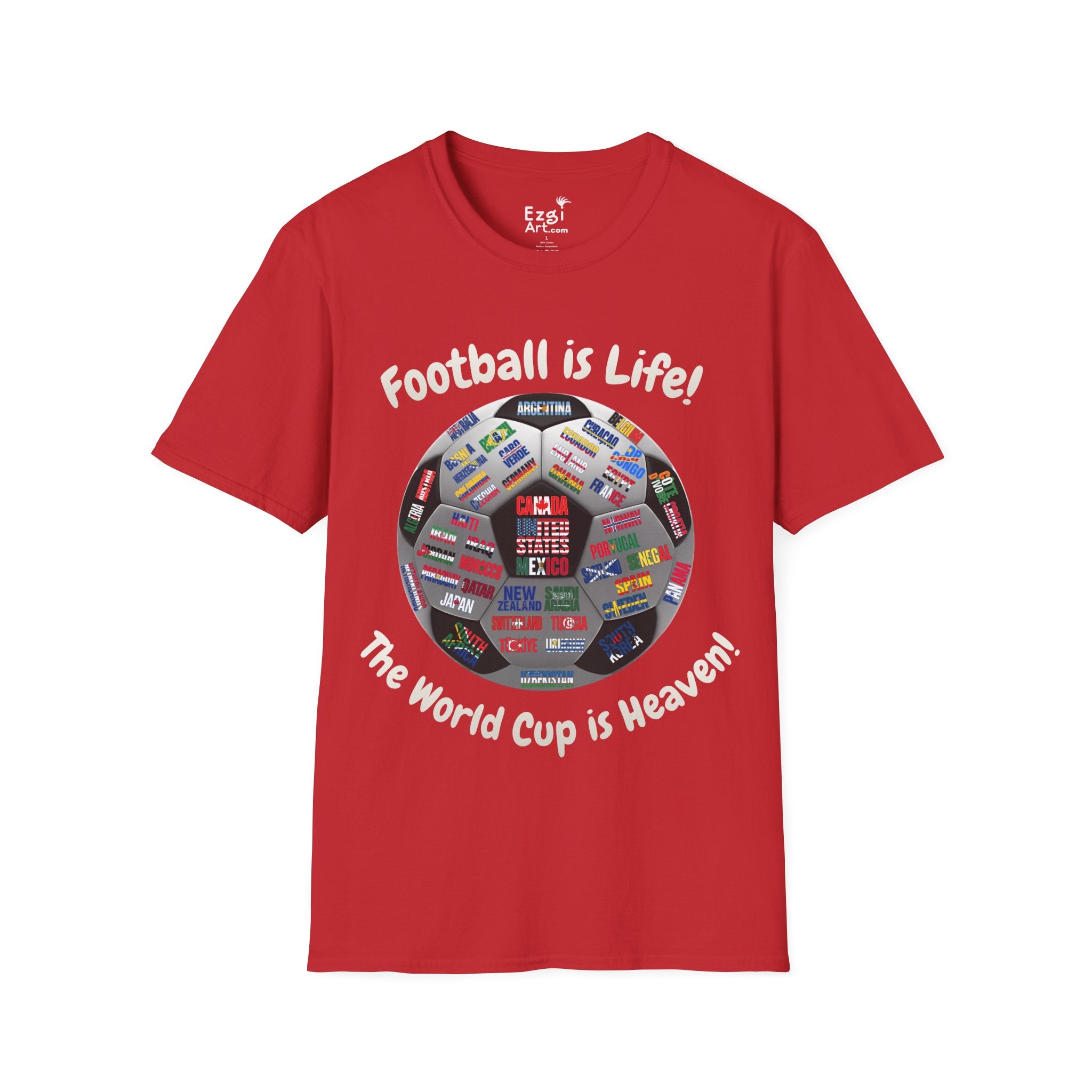 World Cup is Heaven | All Teams Ball Design | White Text | Lightweight