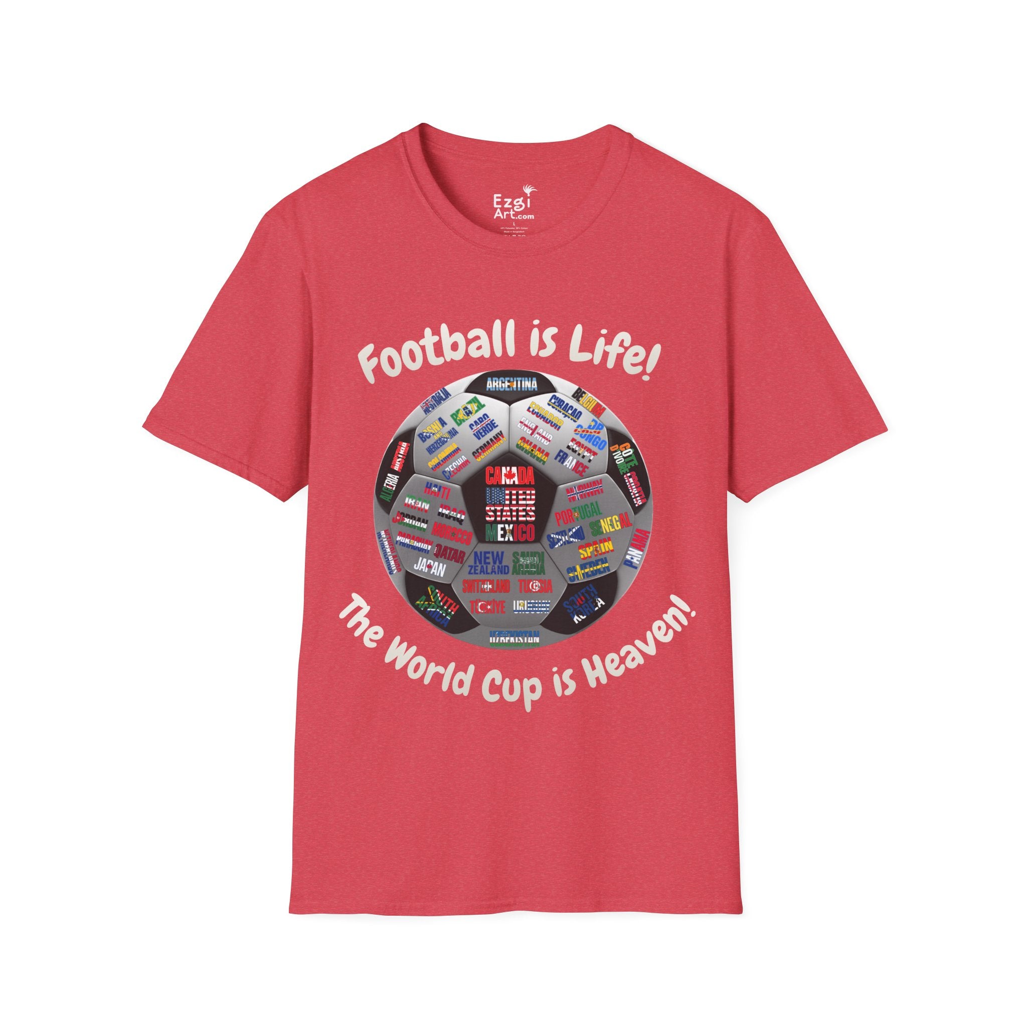 World Cup is Heaven | All Teams Ball Design | White Text | Lightweight