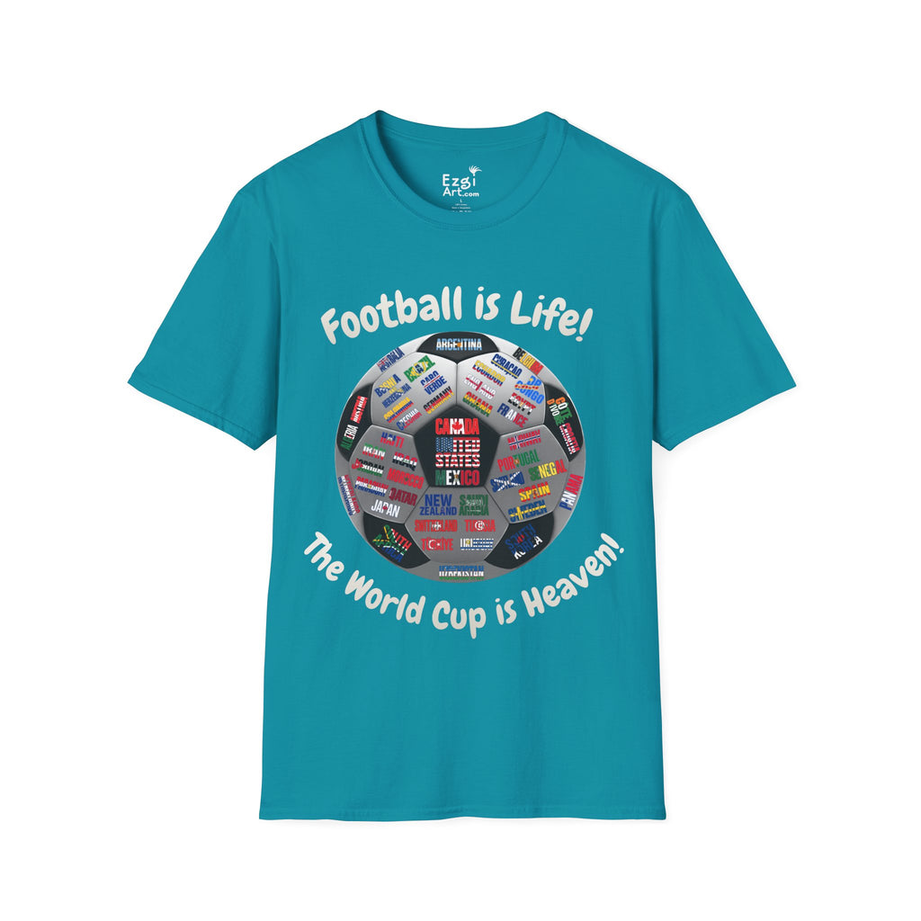 World Cup is Heaven | All Teams Ball Design | White Text | Lightweight