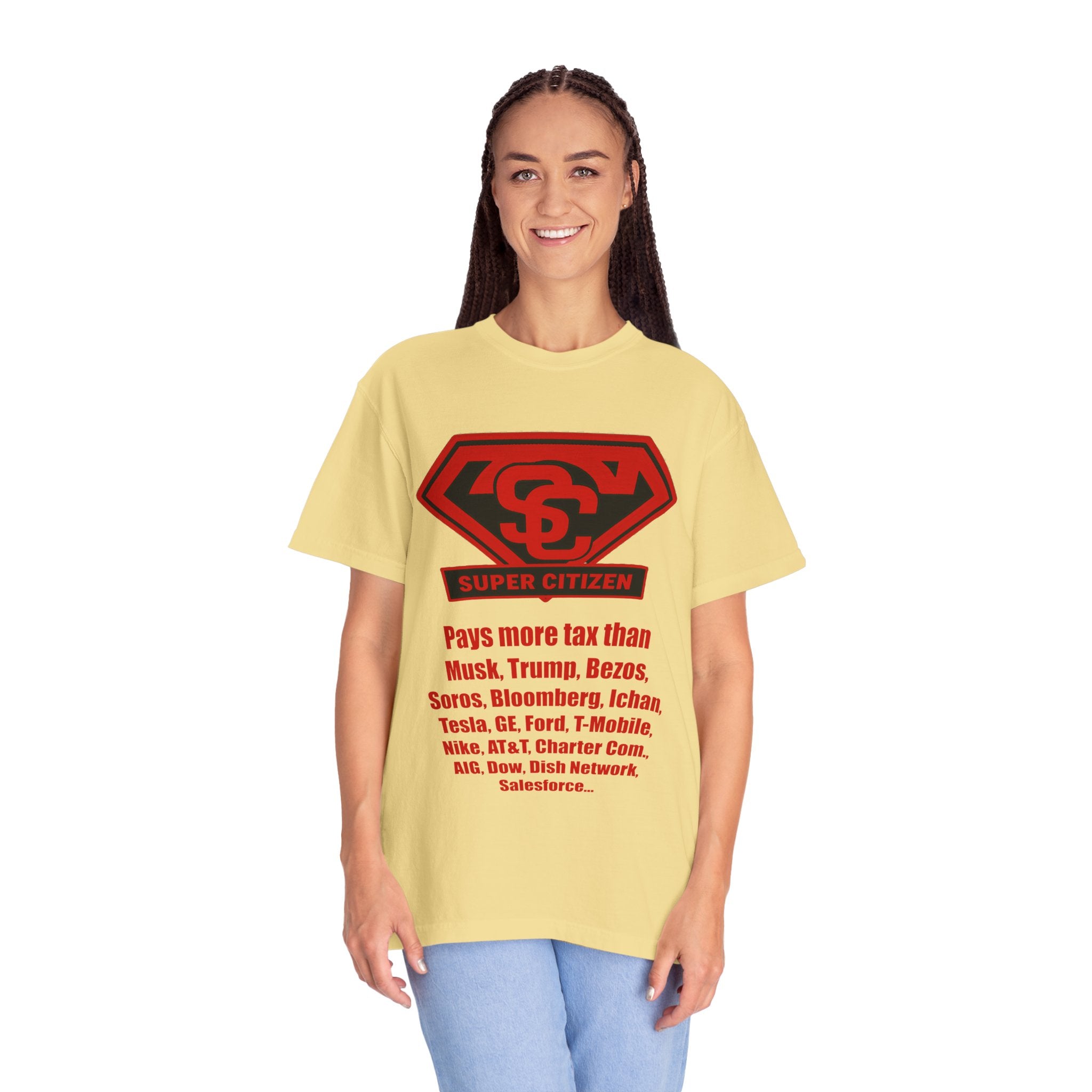 Super Citizen Graphic T-Shirt — "Pays More Tax Than" Protest Tee (Special Edition) - A protest tee for everyday people. Regular citizens pay more taxes than wealthy ones. Wear it to show your...