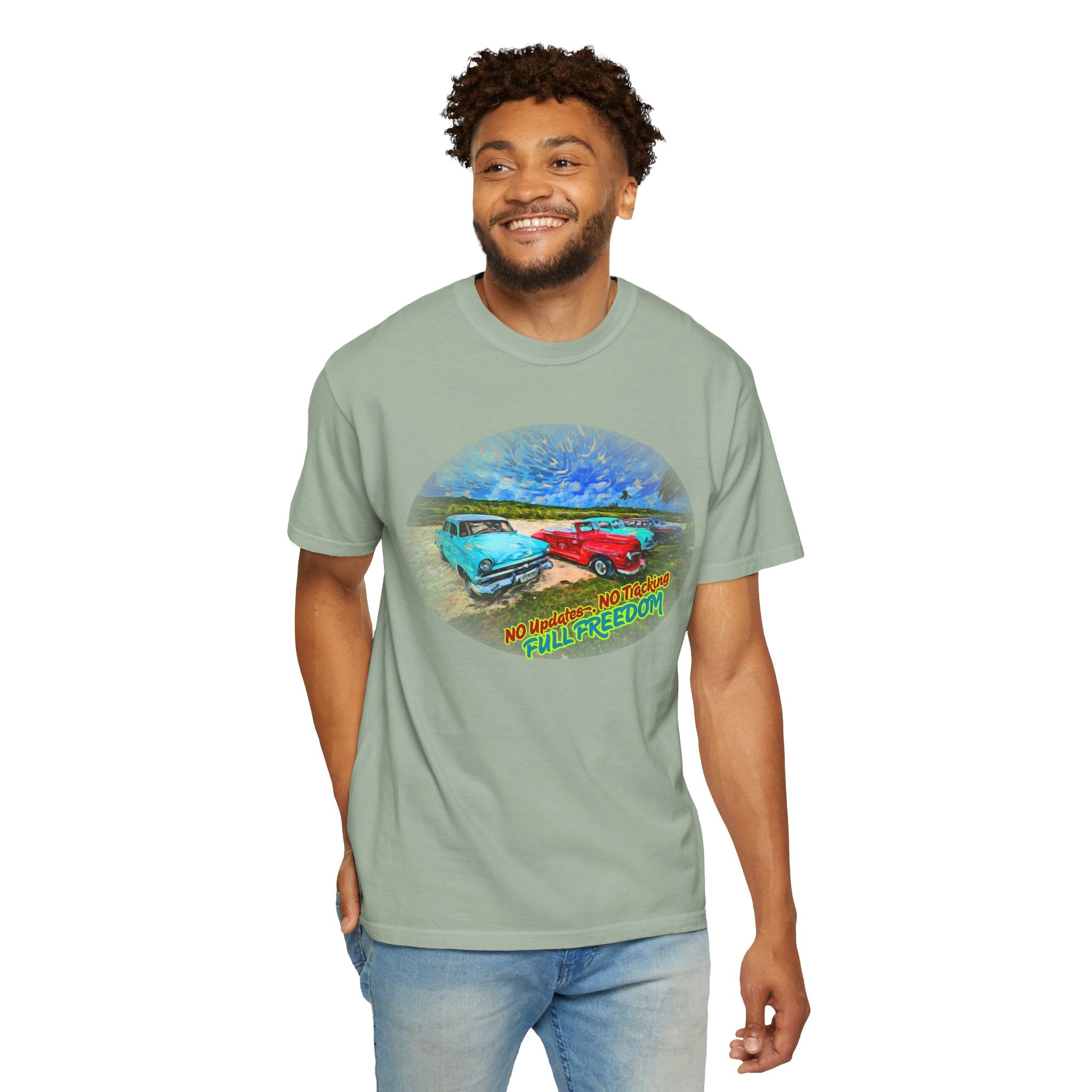 Copy of Classic Cars T-Shirt — 'No Updates, No Tracking, FULL FREEDOM' Tee