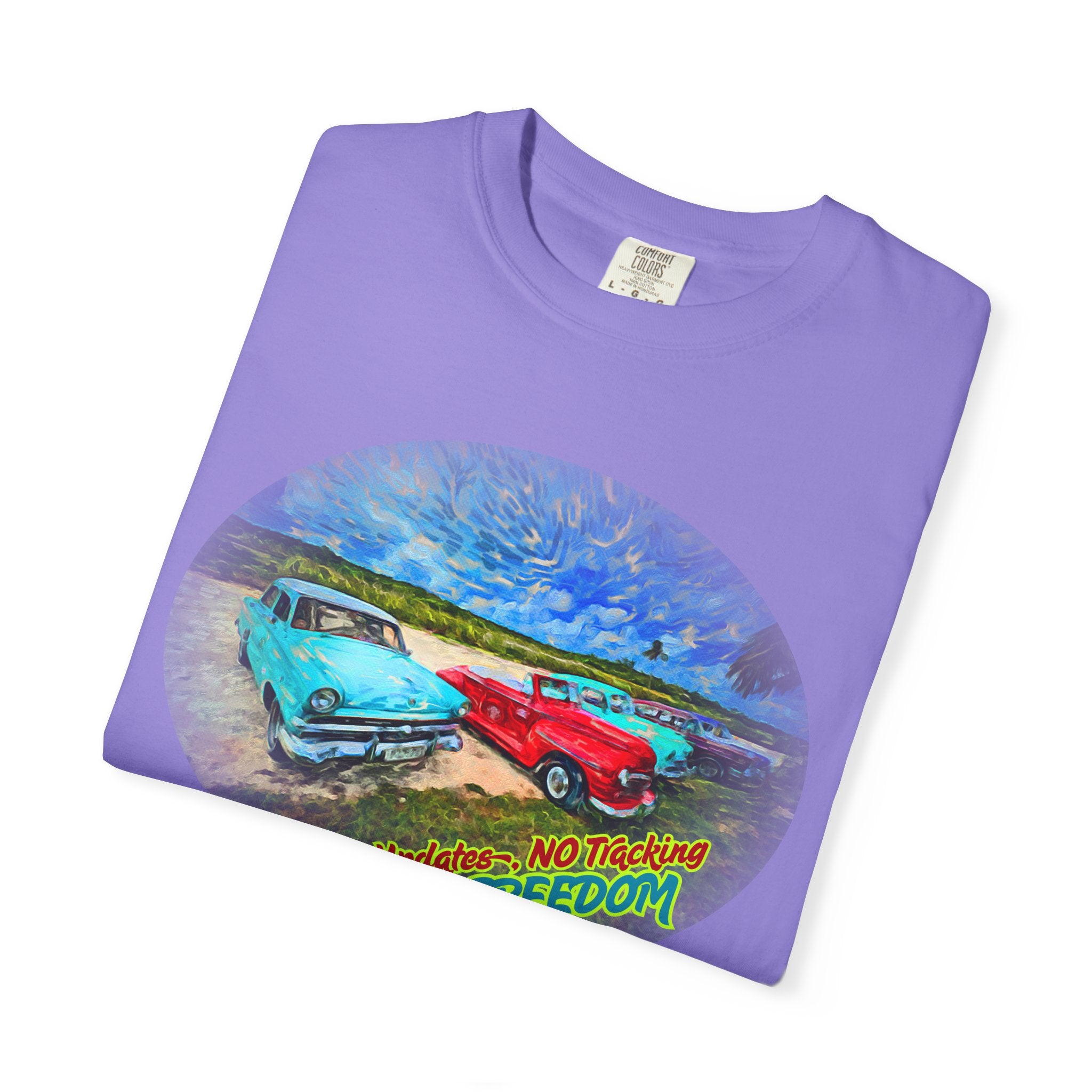 Classic Cars T-Shirt — 'No Updates, No Tracking, FULL FREEDOM' Tee