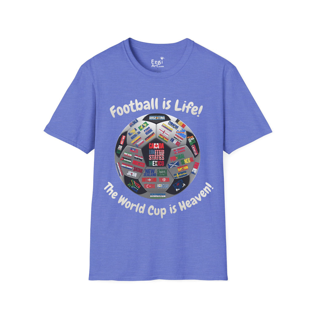 World Cup is Heaven | All Teams Ball Design | White Text | Lightweight
