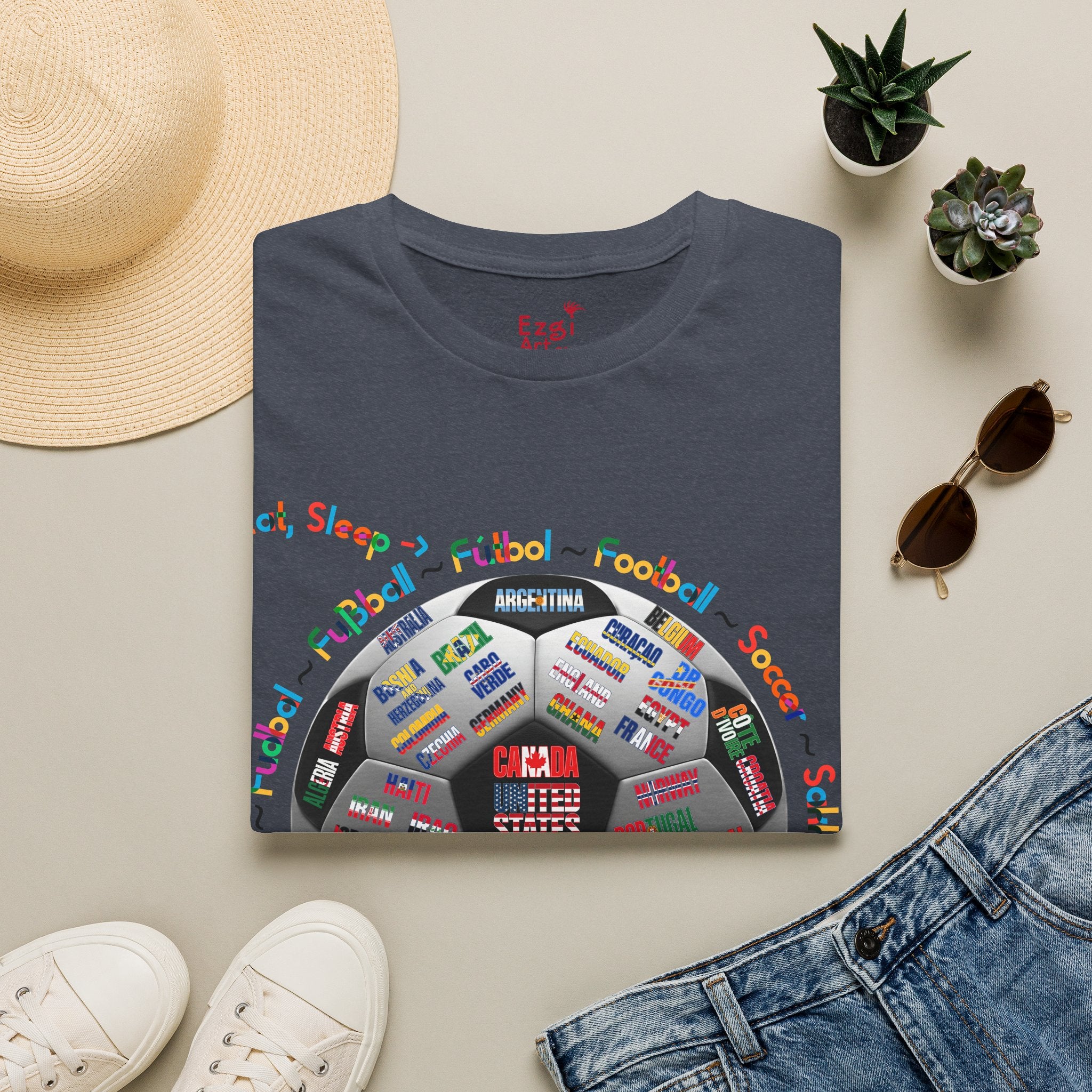 Soccer World Cup | “Eat, Sleep, Football, My Summer 2026" | Colorful Text | Lightweight