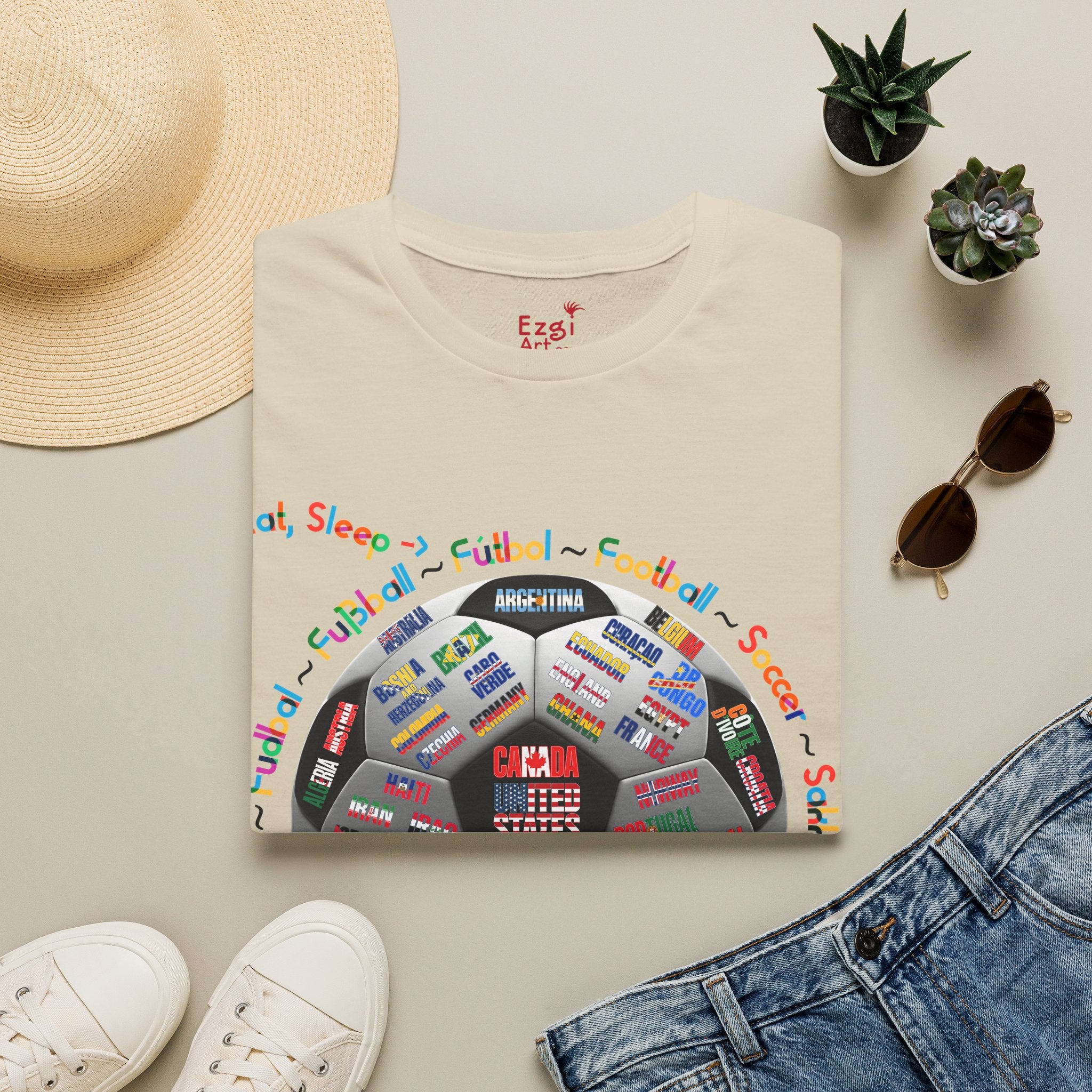 Soccer World Cup | “Eat, Sleep, Football, My Summer 2026" | Colorful Text | Lightweight