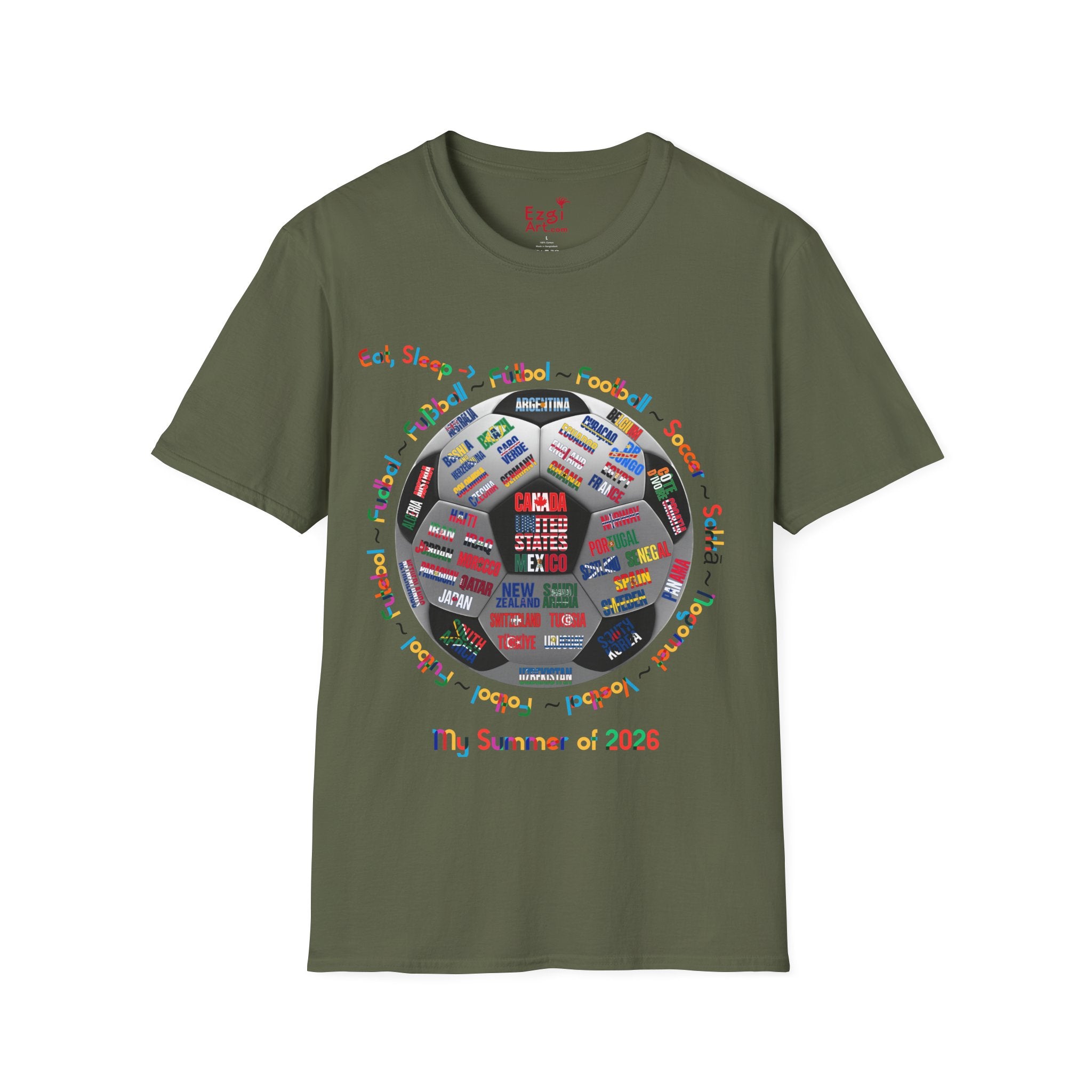 Soccer World Cup | “Eat, Sleep, Football, My Summer 2026" | Colorful Text | Lightweight