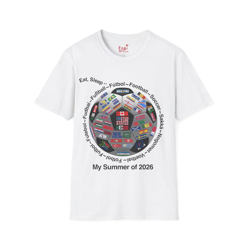 Eat, Sleep, Soccer in Different Languages | White or Black Text | Lightweight