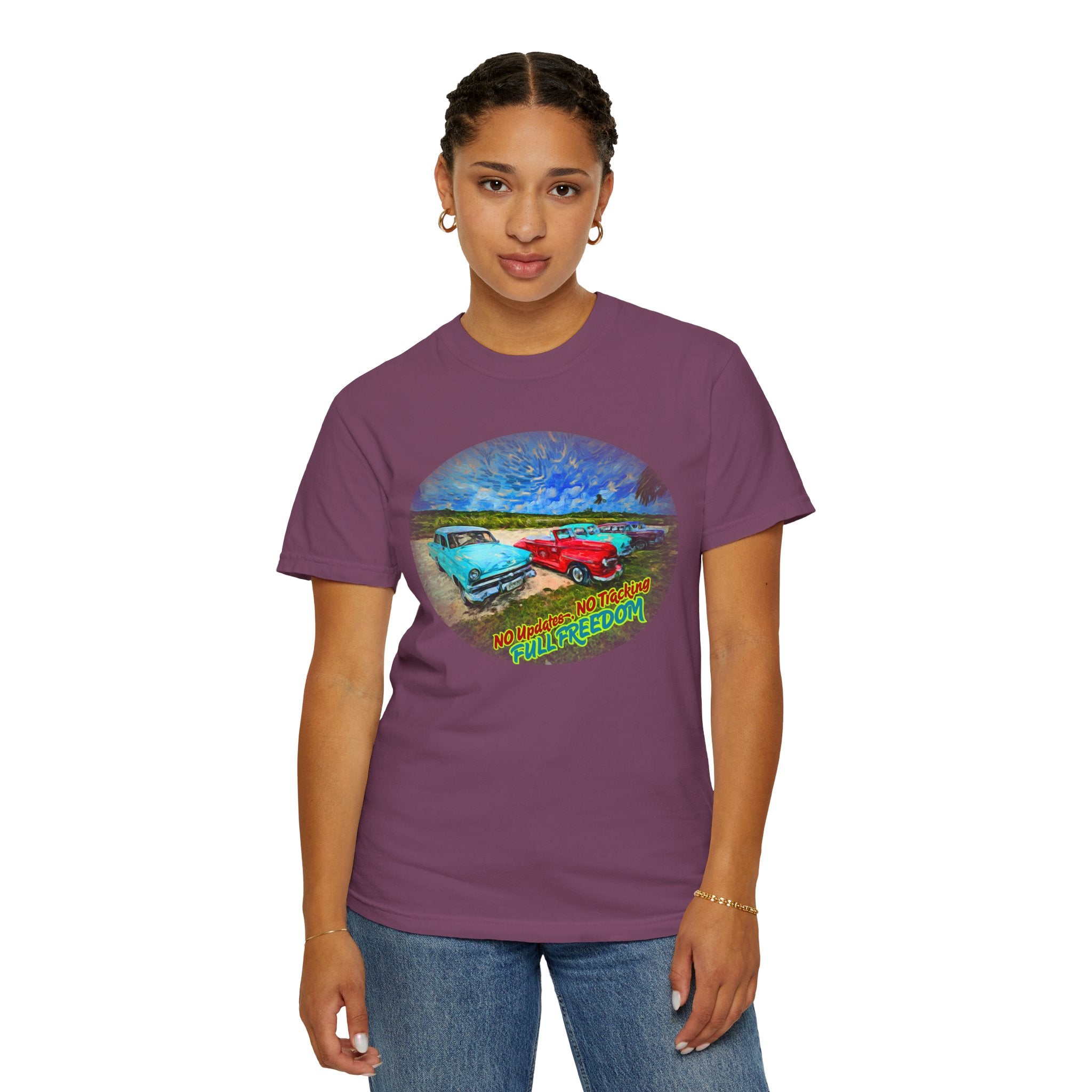 Copy of Classic Cars T-Shirt — 'No Updates, No Tracking, FULL FREEDOM' Tee