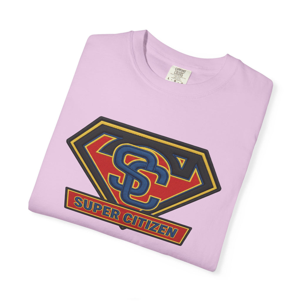 Super Citizen Graphic T-Shirt — "Pays More Tax Than" Protest Tee (Blue Text) -  A protest tee for everyday people. Regular citizens pay more taxes than wealthy ones.  Wear it to show your frustration...