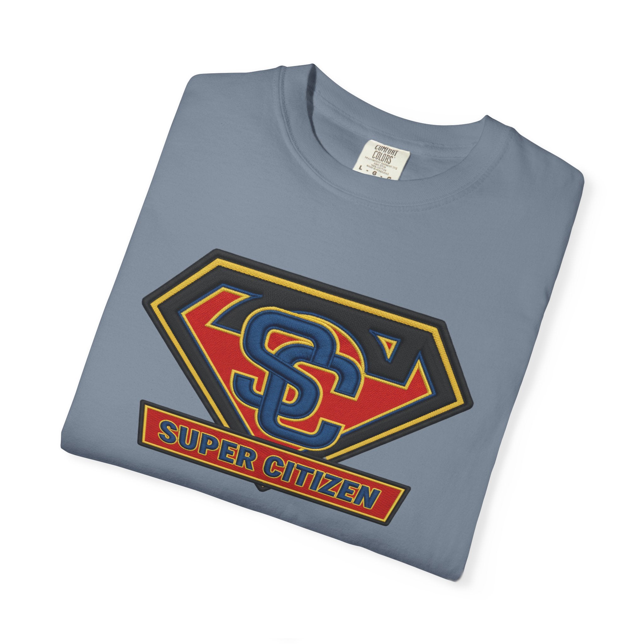 Super Citizen Graphic T-Shirt — "Pays More Tax Than" Protest Tee (Blue Text) -  A protest tee for everyday people. Regular citizens pay more taxes than wealthy ones.  Wear it to show your frustration...