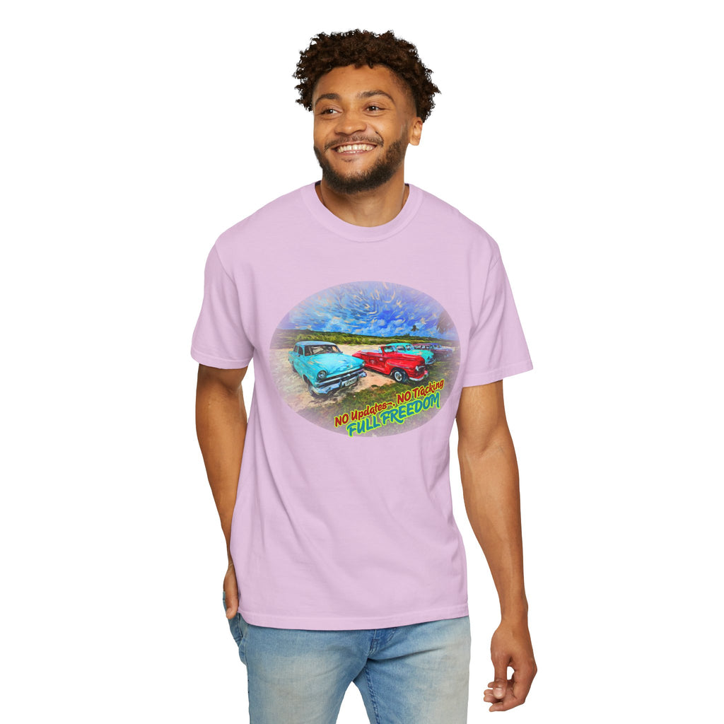 Classic Cars T-Shirt — 'No Updates, No Tracking, FULL FREEDOM' Tee