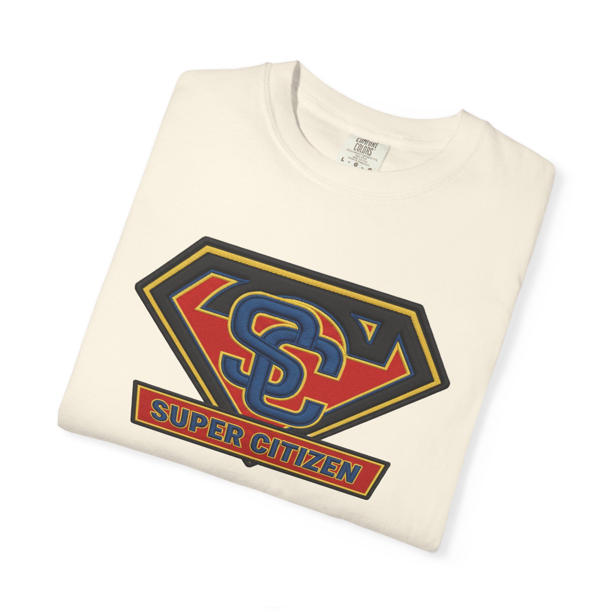 Super Citizen Graphic T-Shirt — "Pays More Tax Than" Protest Tee (Blue Text) -  A protest tee for everyday people. Regular citizens pay more taxes than wealthy ones.  Wear it to show your frustration...