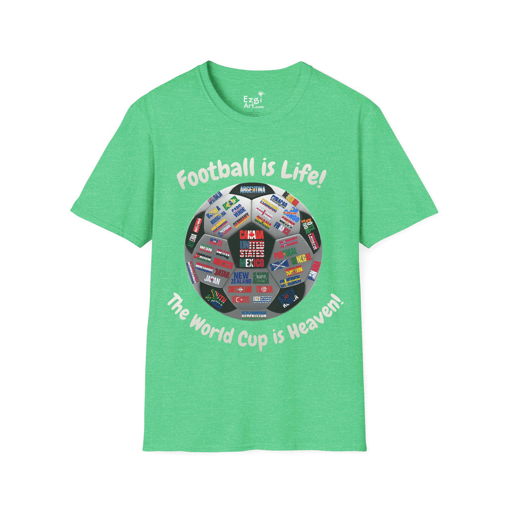 World Cup is Heaven | All Teams Ball Design | White Text | Lightweight