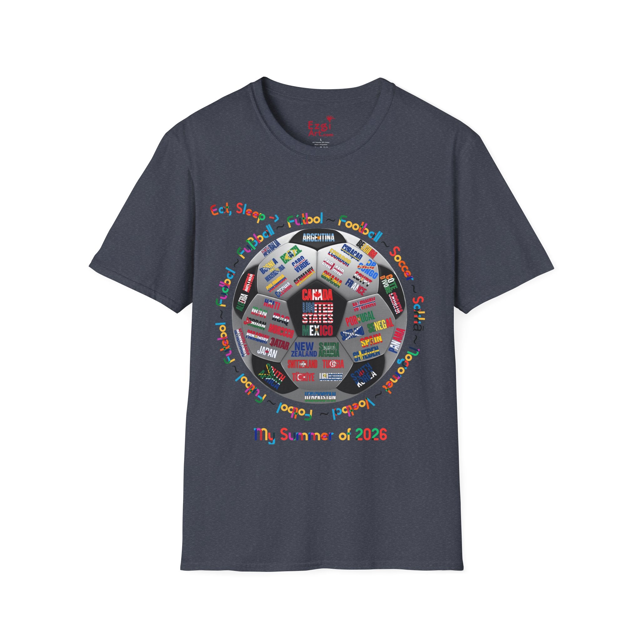 Soccer World Cup | “Eat, Sleep, Football, My Summer 2026" | Colorful Text | Lightweight