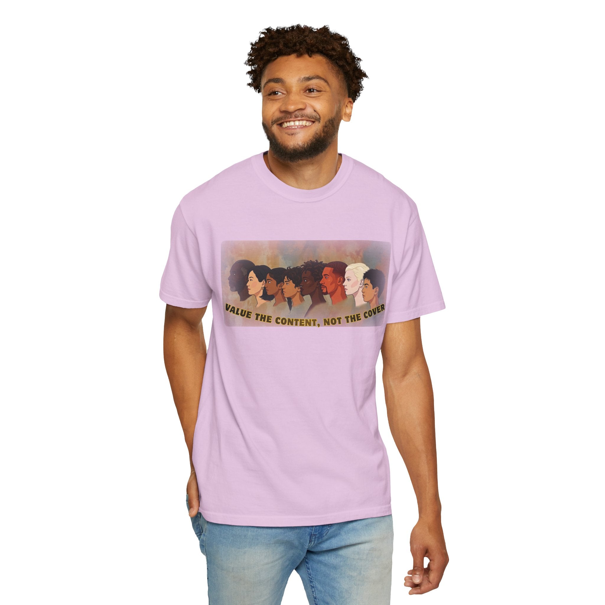 "Value the Content, Not the Cover" Unisex Garment-Dyed T-shirt