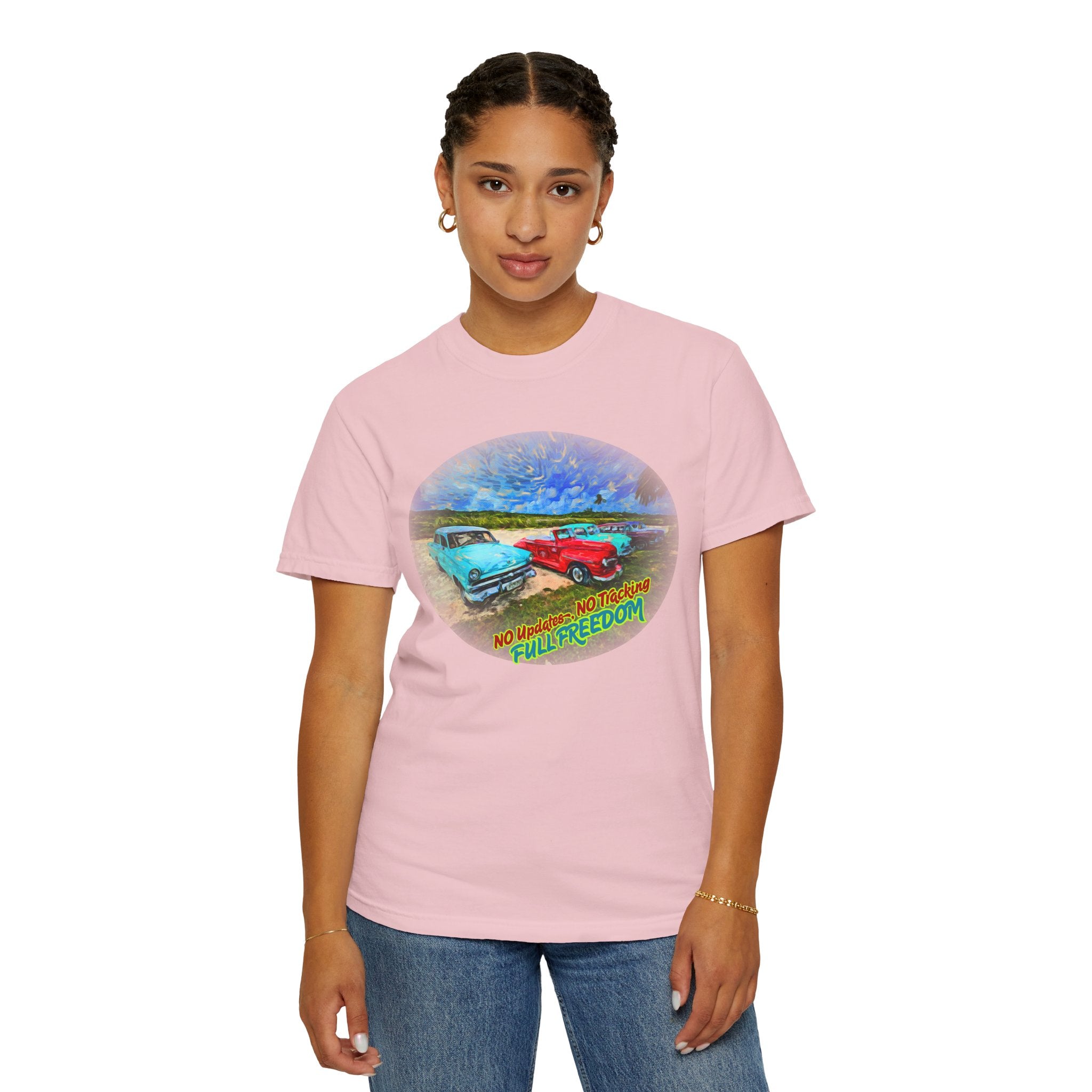 Copy of Classic Cars T-Shirt — 'No Updates, No Tracking, FULL FREEDOM' Tee