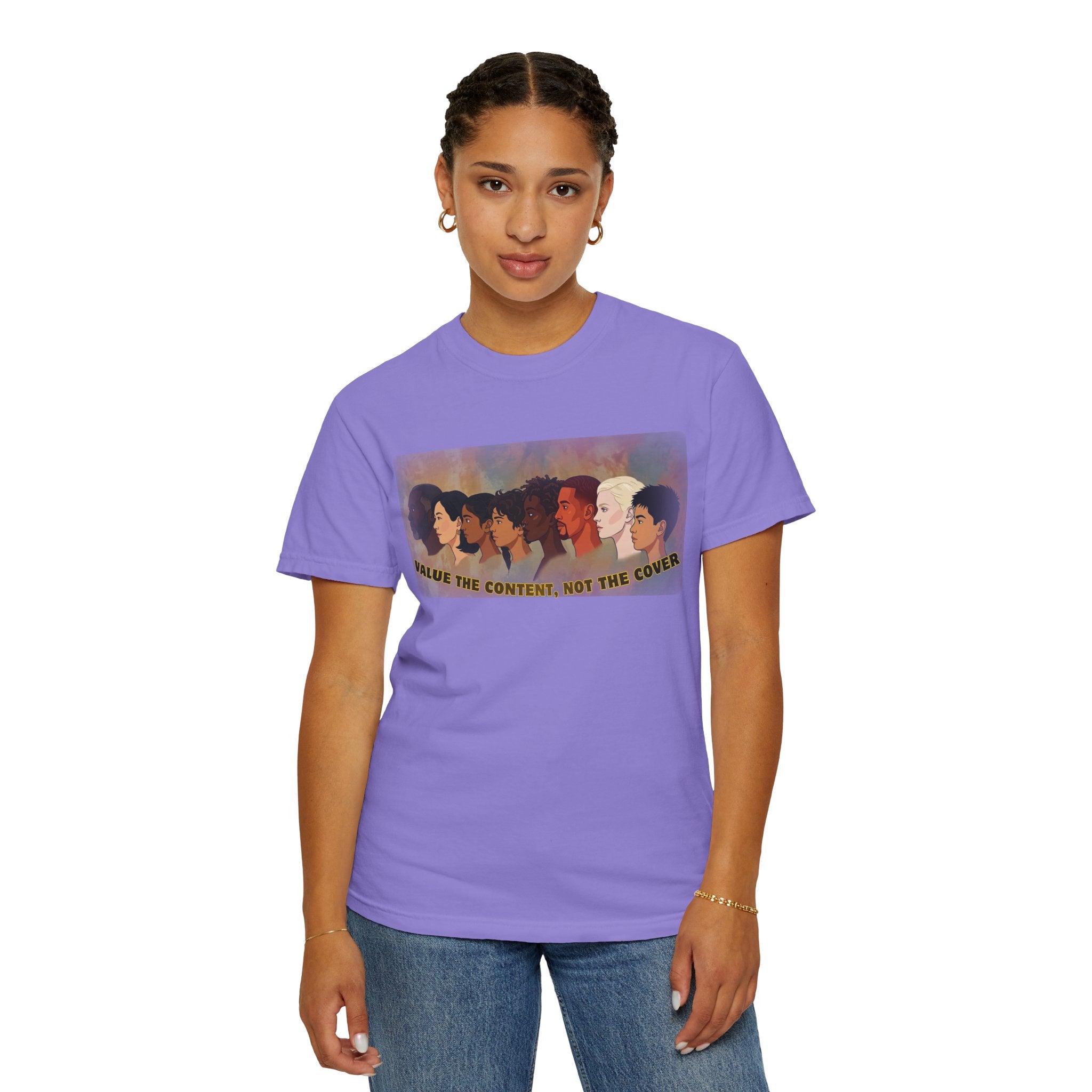 "Value the Content, Not the Cover" Unisex Garment-Dyed T-shirt