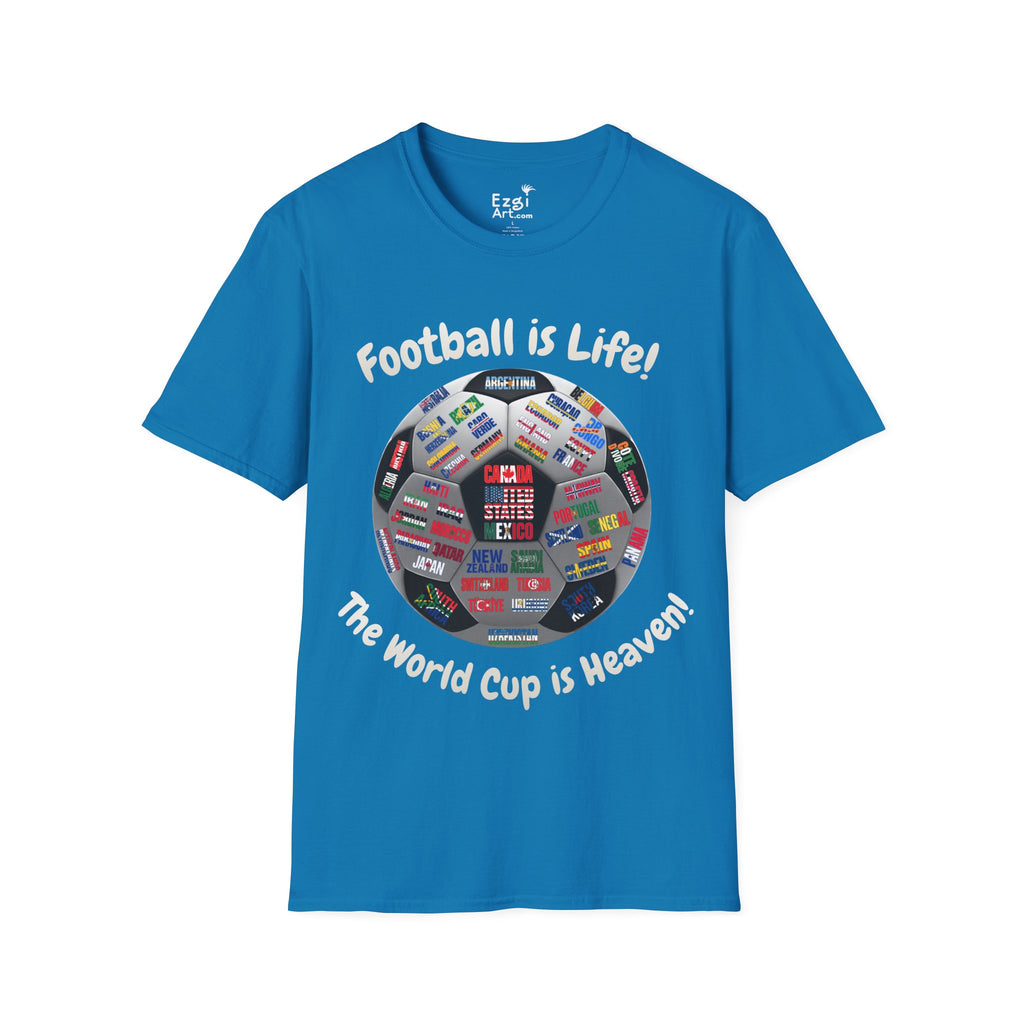 World Cup is Heaven | All Teams Ball Design | White Text | Lightweight