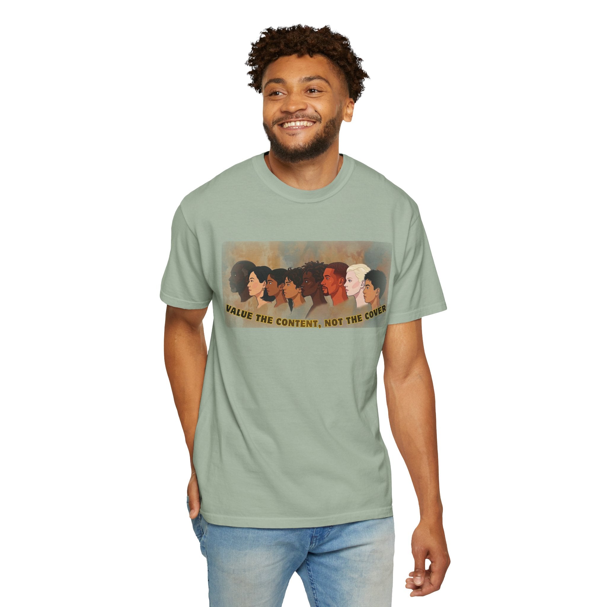 "Value the Content, Not the Cover" Unisex Garment-Dyed T-shirt