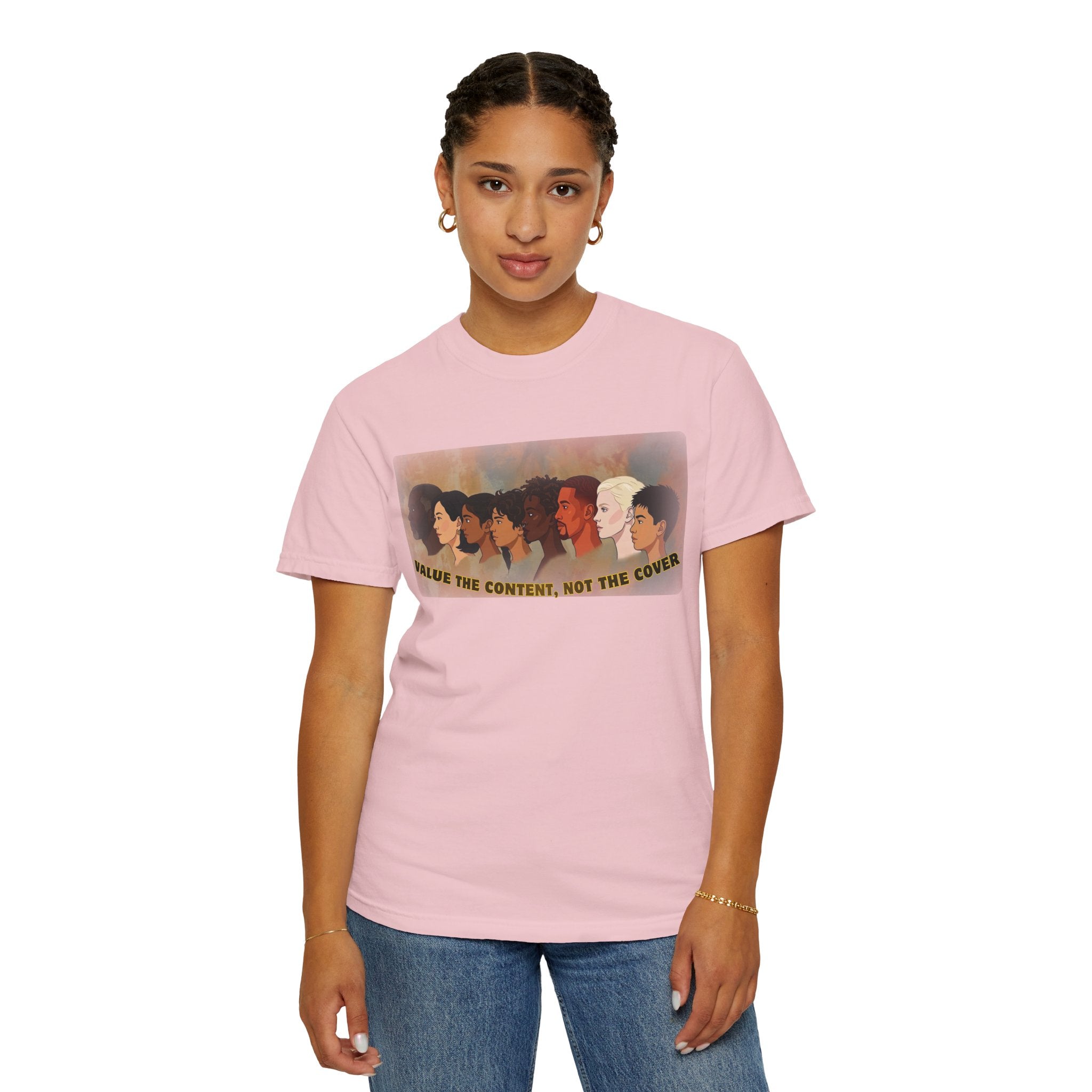 "Value the Content, Not the Cover" Unisex Garment-Dyed T-shirt