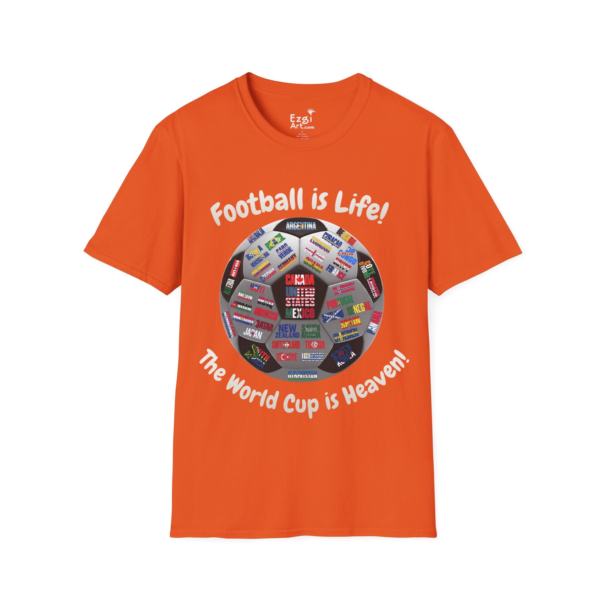 World Cup is Heaven | All Teams Ball Design | White Text | Lightweight
