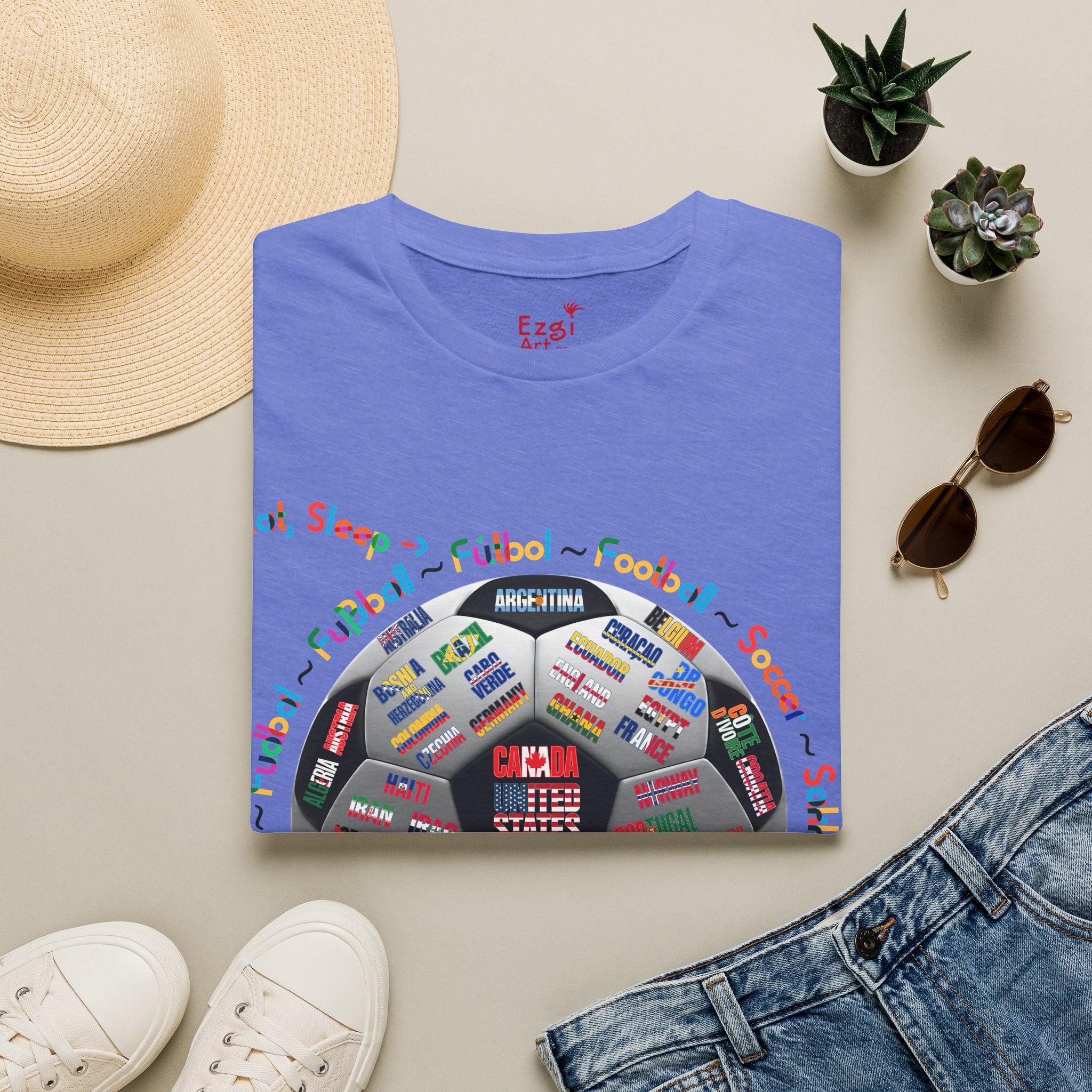 Soccer World Cup | “Eat, Sleep, Football, My Summer 2026" | Colorful Text | Lightweight