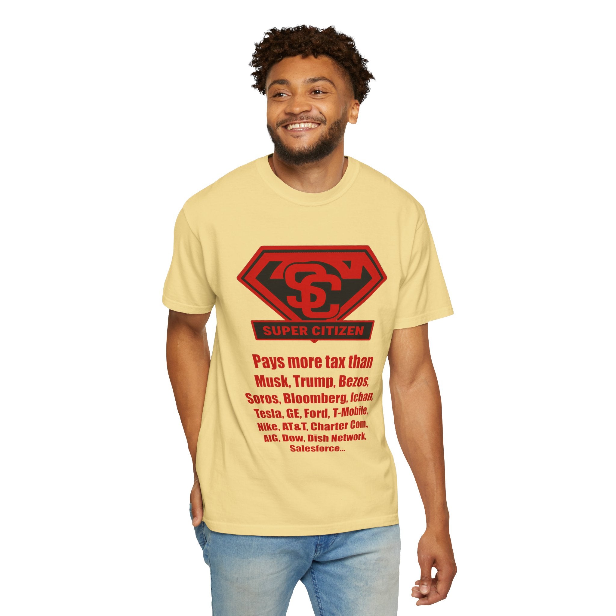 Super Citizen Graphic T-Shirt — "Pays More Tax Than" Protest Tee (Special Edition) - A protest tee for everyday people. Regular citizens pay more taxes than wealthy ones. Wear it to show your...
