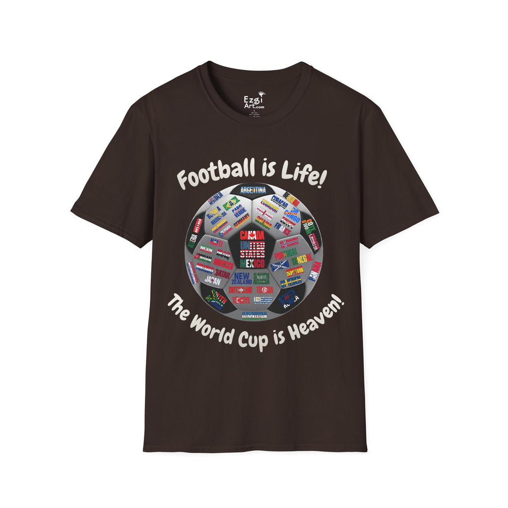World Cup is Heaven | All Teams Ball Design | White Text | Lightweight