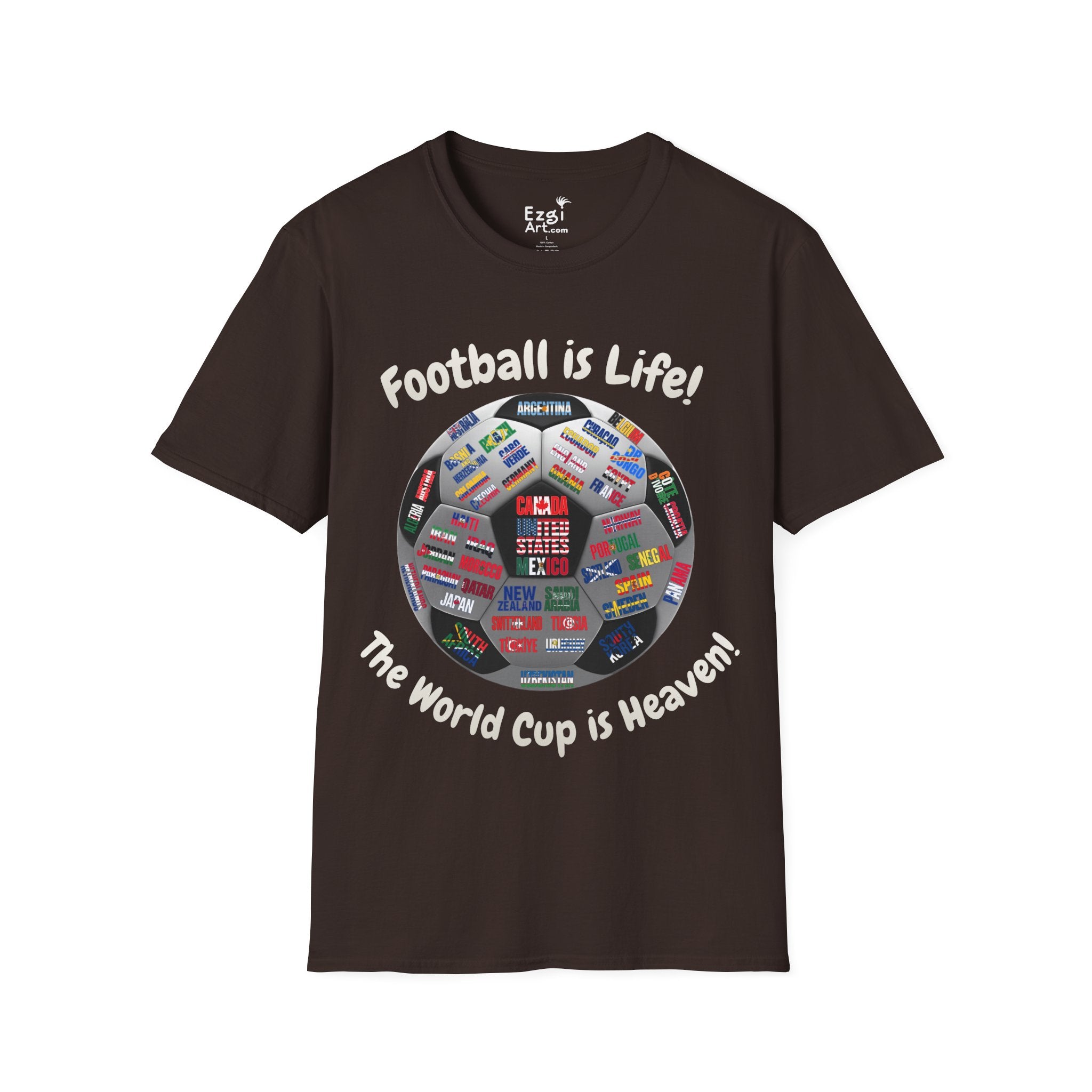 World Cup is Heaven | All Teams Ball Design | White Text | Lightweight