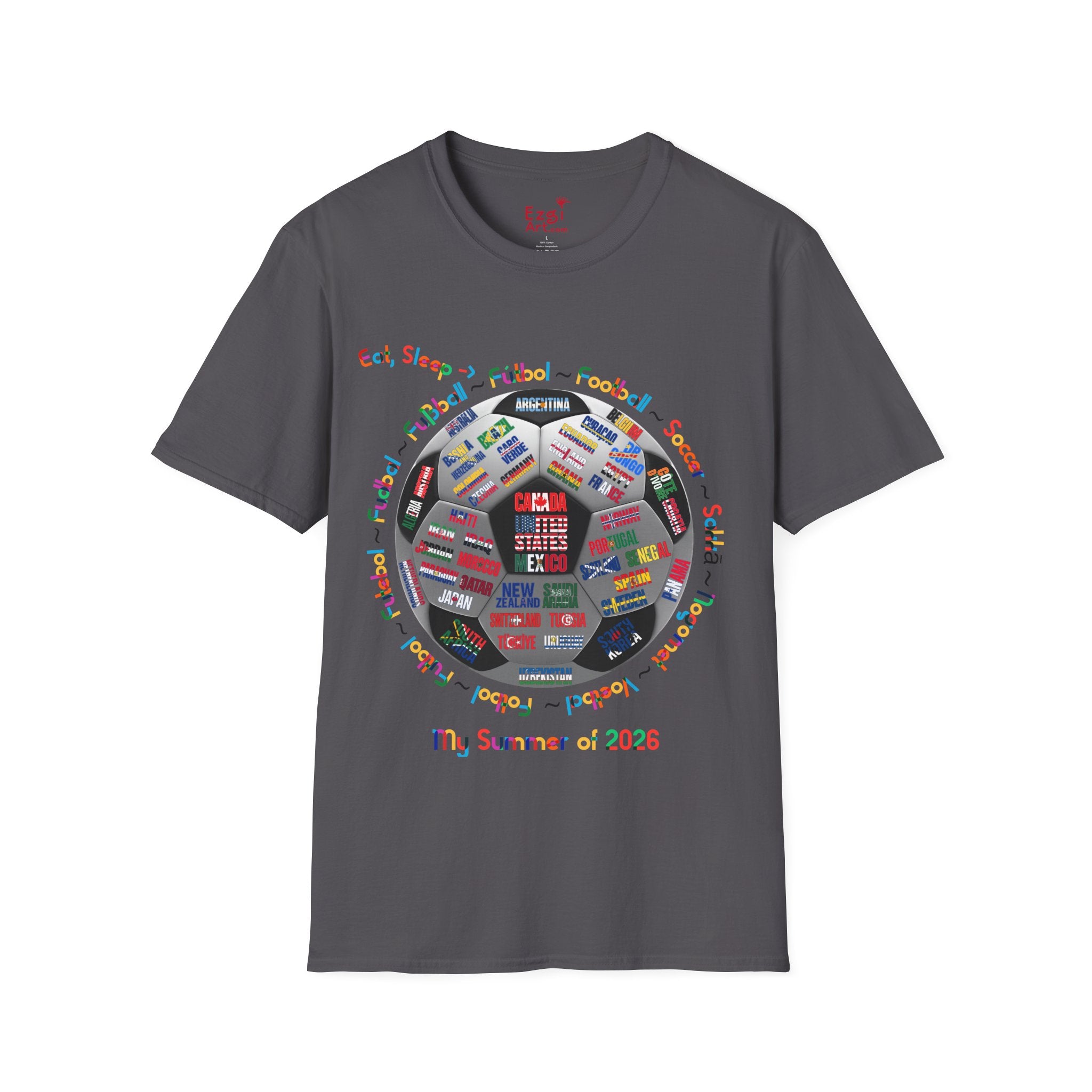 Soccer World Cup | “Eat, Sleep, Football, My Summer 2026" | Colorful Text | Lightweight