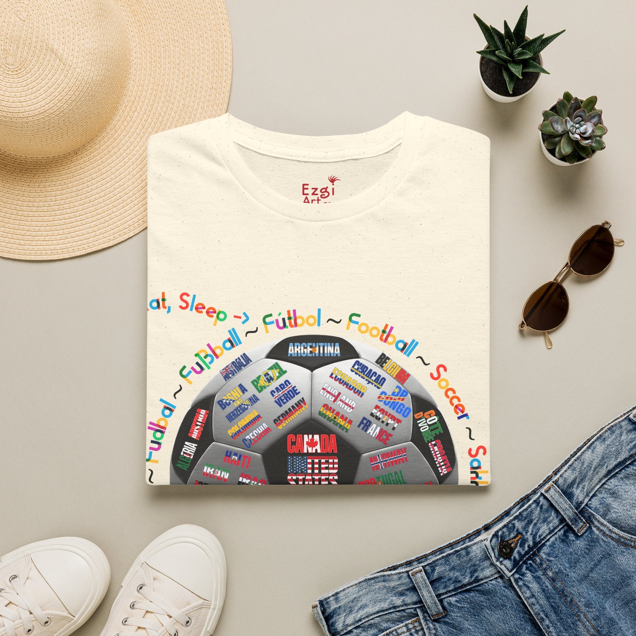 Soccer World Cup | “Eat, Sleep, Football, My Summer 2026" | Colorful Text | Lightweight