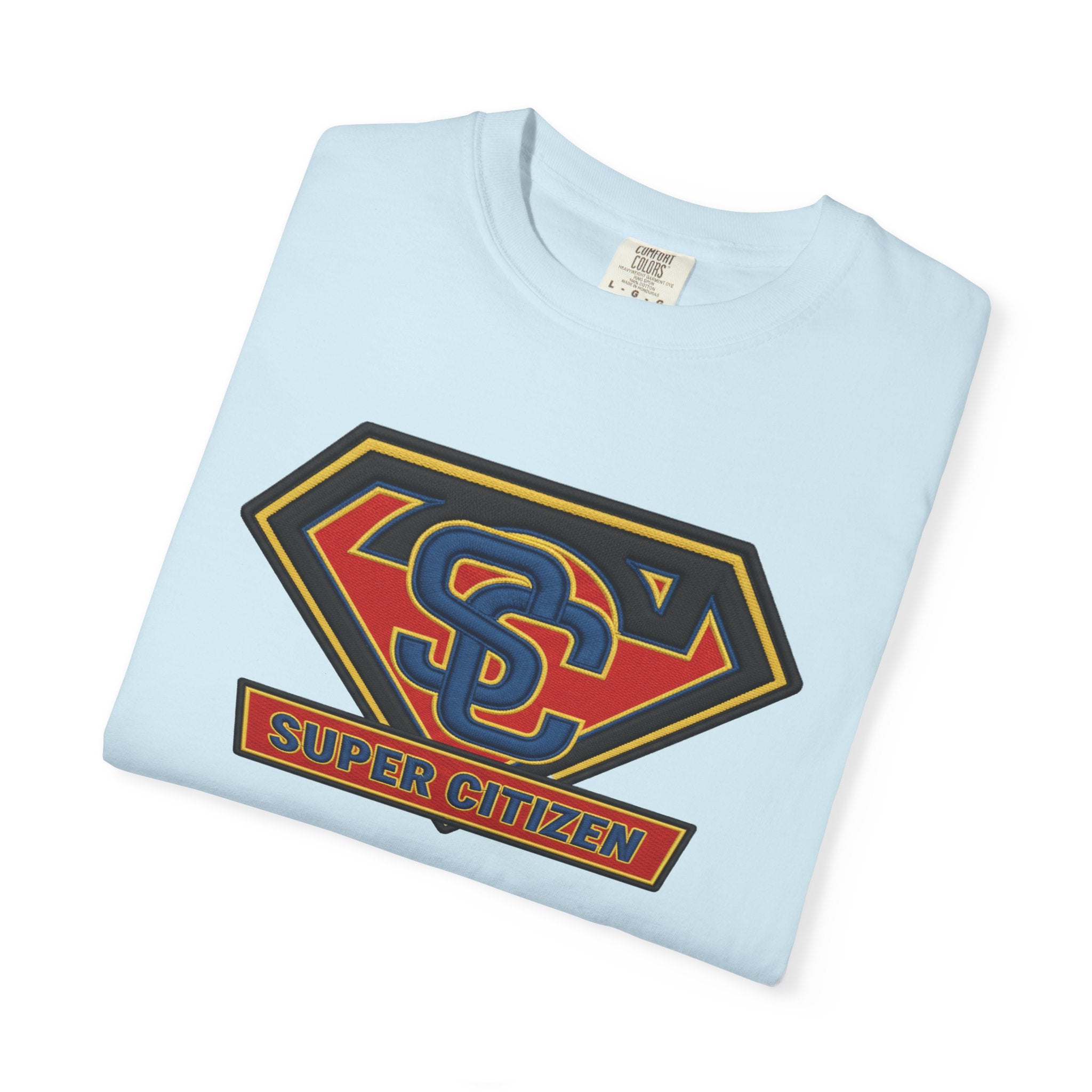 Super Citizen Graphic T-Shirt — "Pays More Tax Than" Protest Tee (Blue Text) -  A protest tee for everyday people. Regular citizens pay more taxes than wealthy ones.  Wear it to show your frustration...