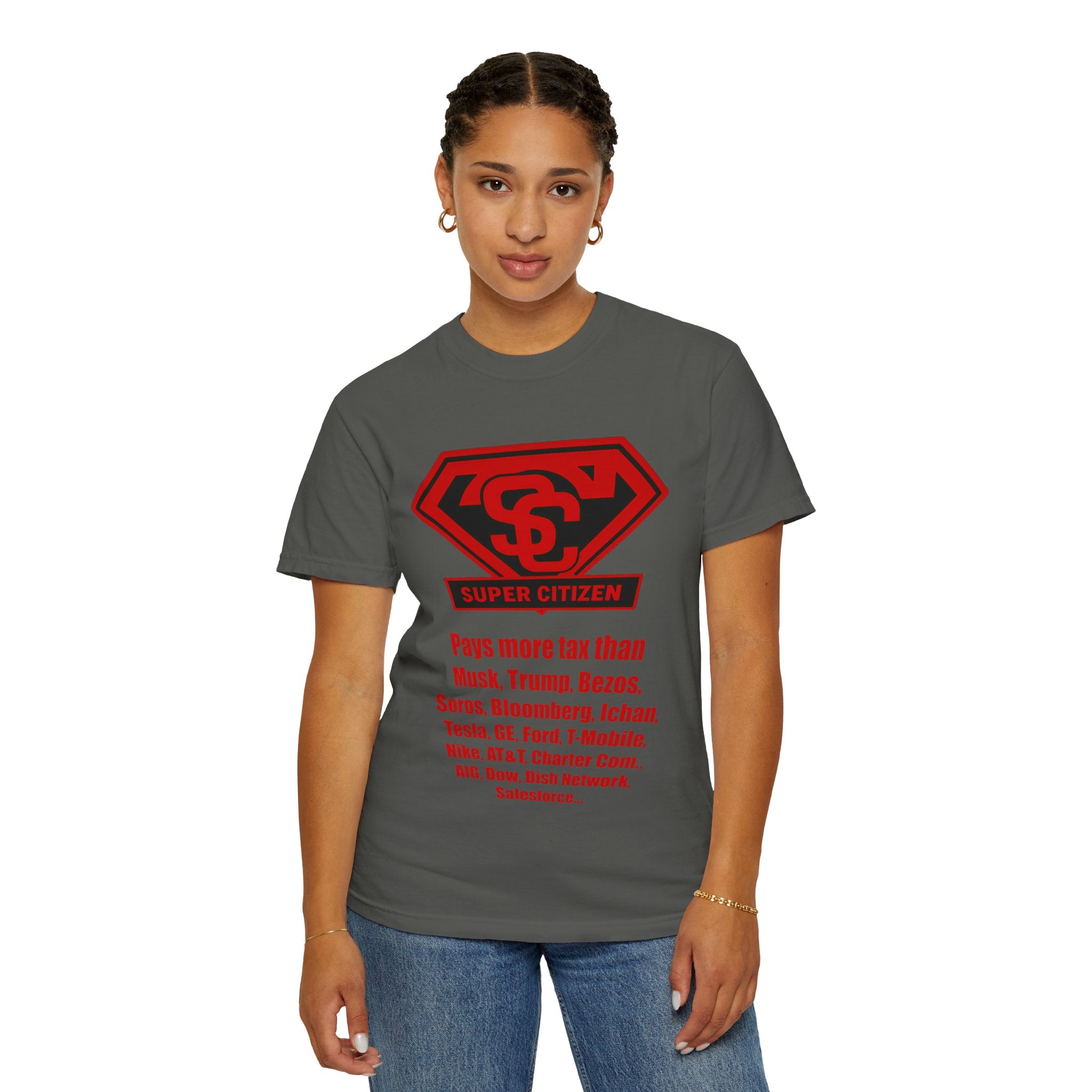 Super Citizen Graphic T-Shirt — "Pays More Tax Than" Protest Tee (Special Edition) - A protest tee for everyday people. Regular citizens pay more taxes than wealthy ones. Wear it to show your...