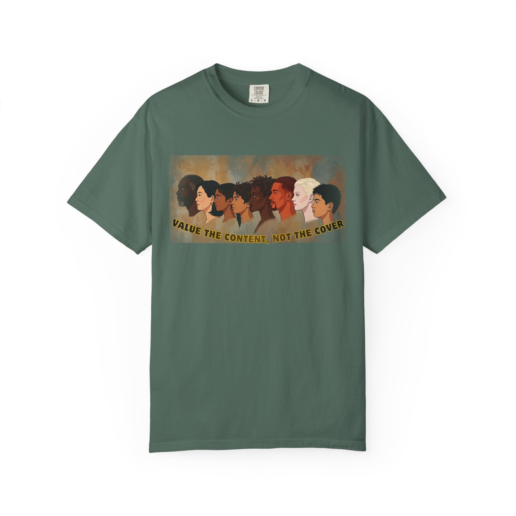 "Value the Content, Not the Cover" Unisex Garment-Dyed T-shirt