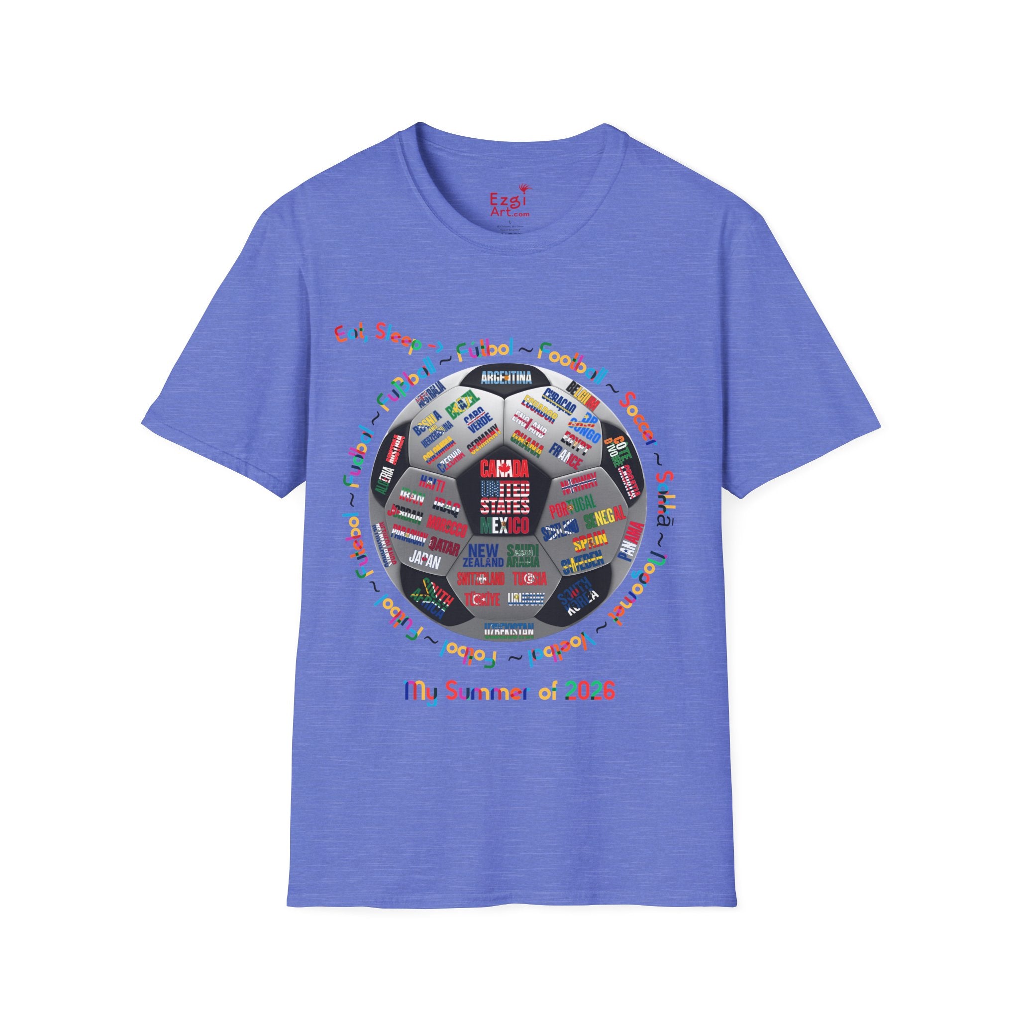 Soccer World Cup | “Eat, Sleep, Football, My Summer 2026" | Colorful Text | Lightweight