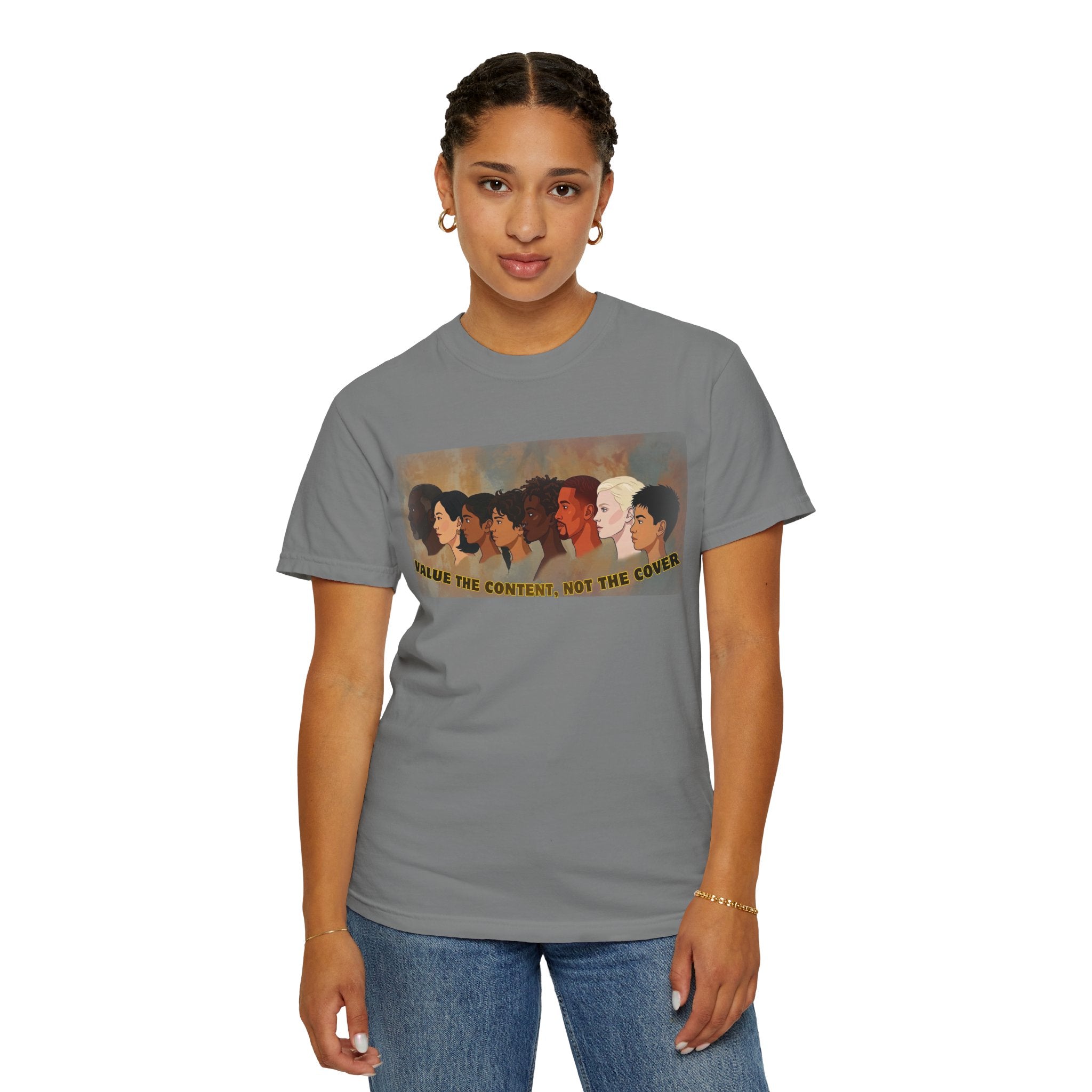 "Value the Content, Not the Cover" Unisex Garment-Dyed T-shirt