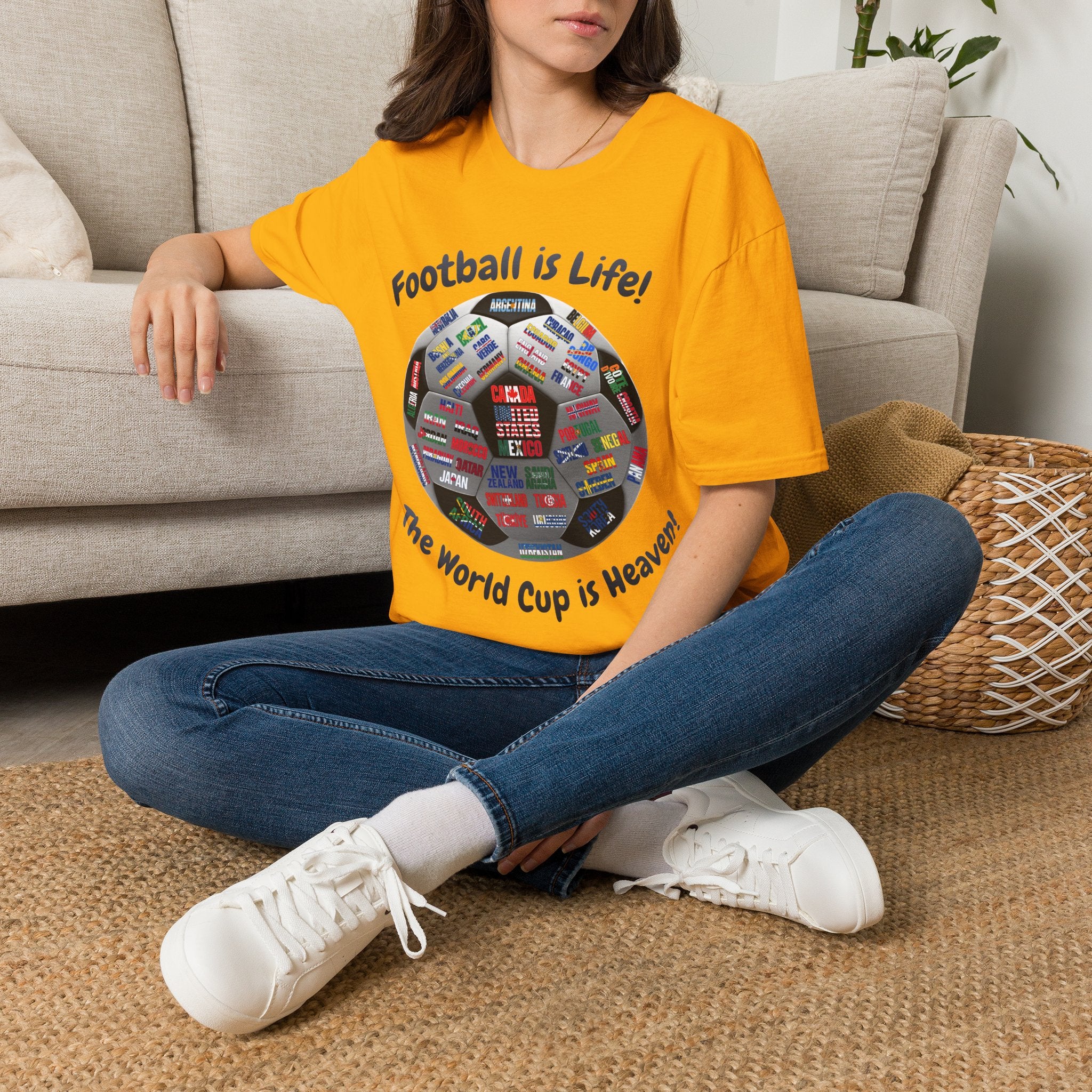World Cup is Heaven | All Teams Ball Design | Dark Text | Lightweight