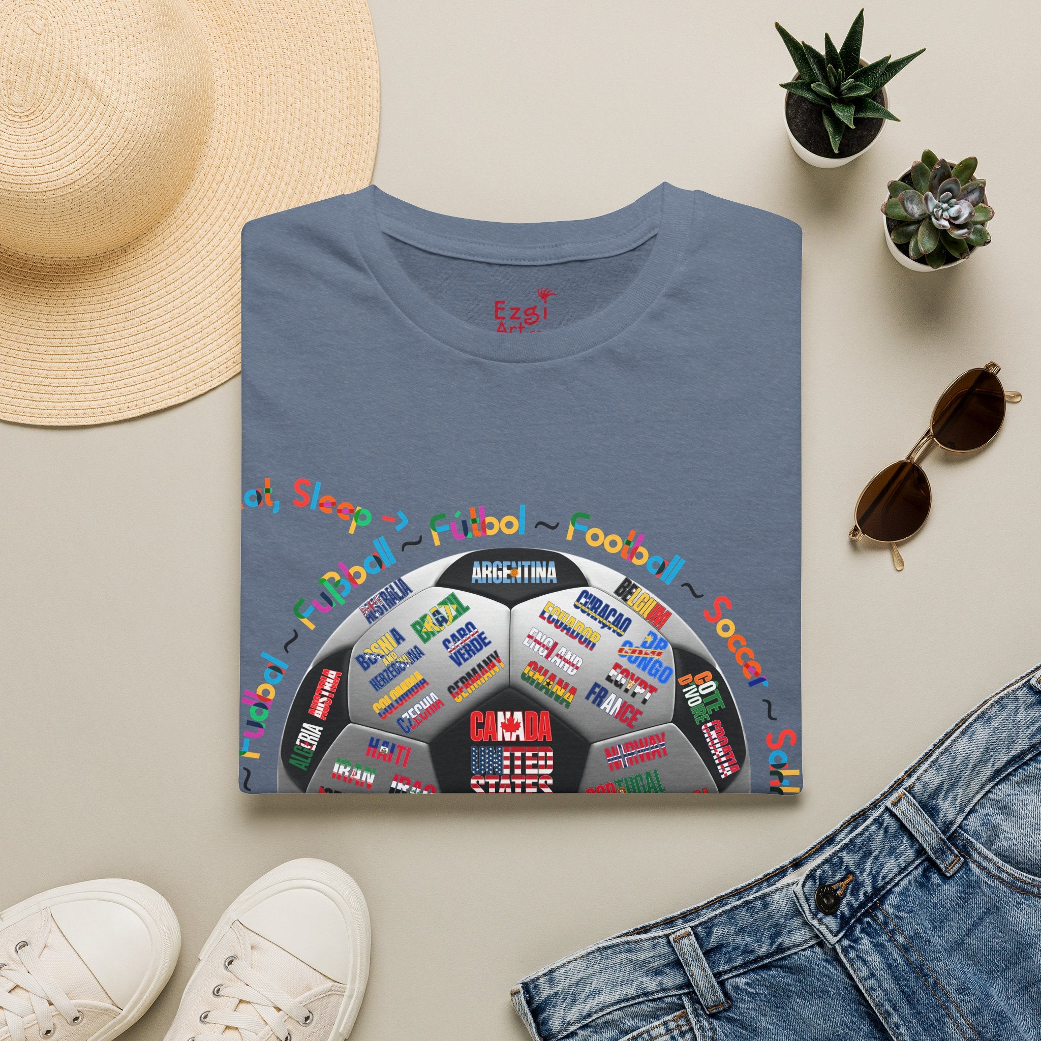 Soccer World Cup | “Eat, Sleep, Football, My Summer 2026" | Colorful Text | Lightweight