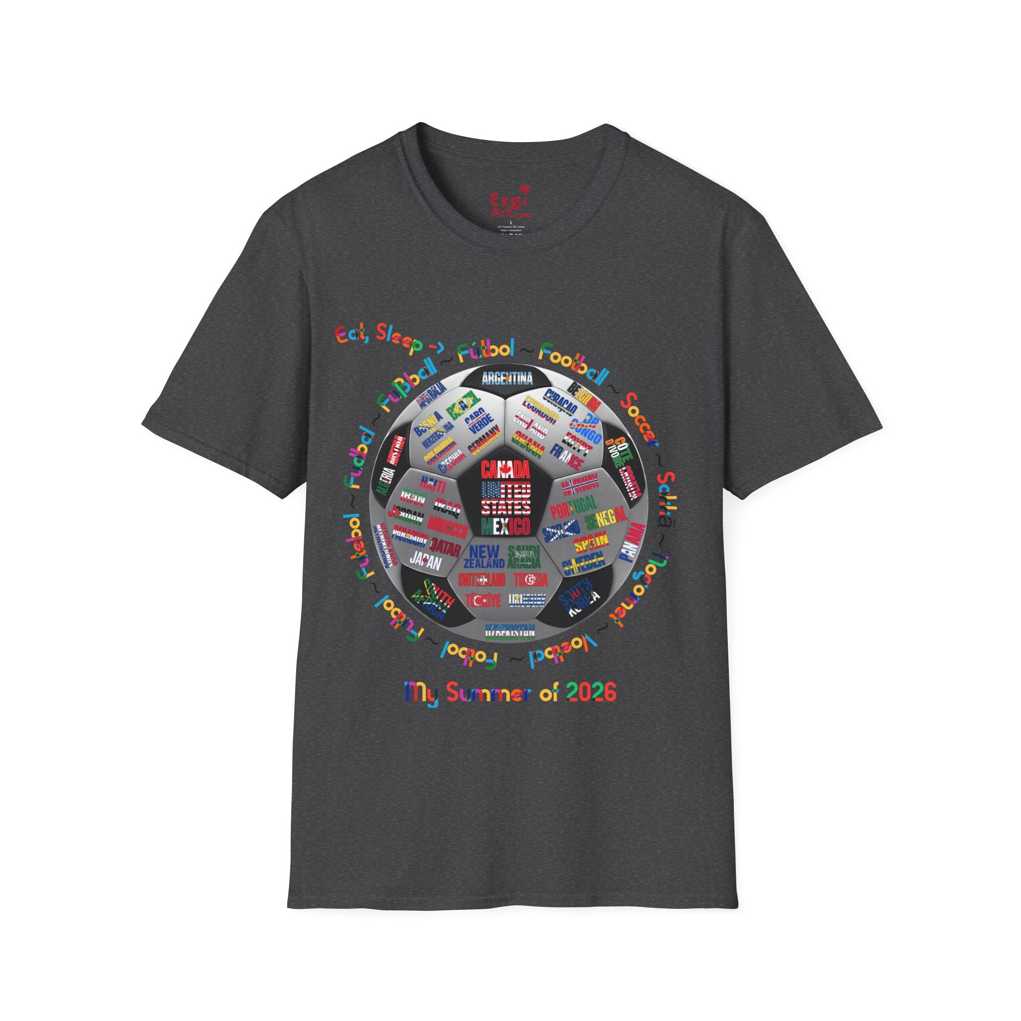 Soccer World Cup | “Eat, Sleep, Football, My Summer 2026" | Colorful Text | Lightweight