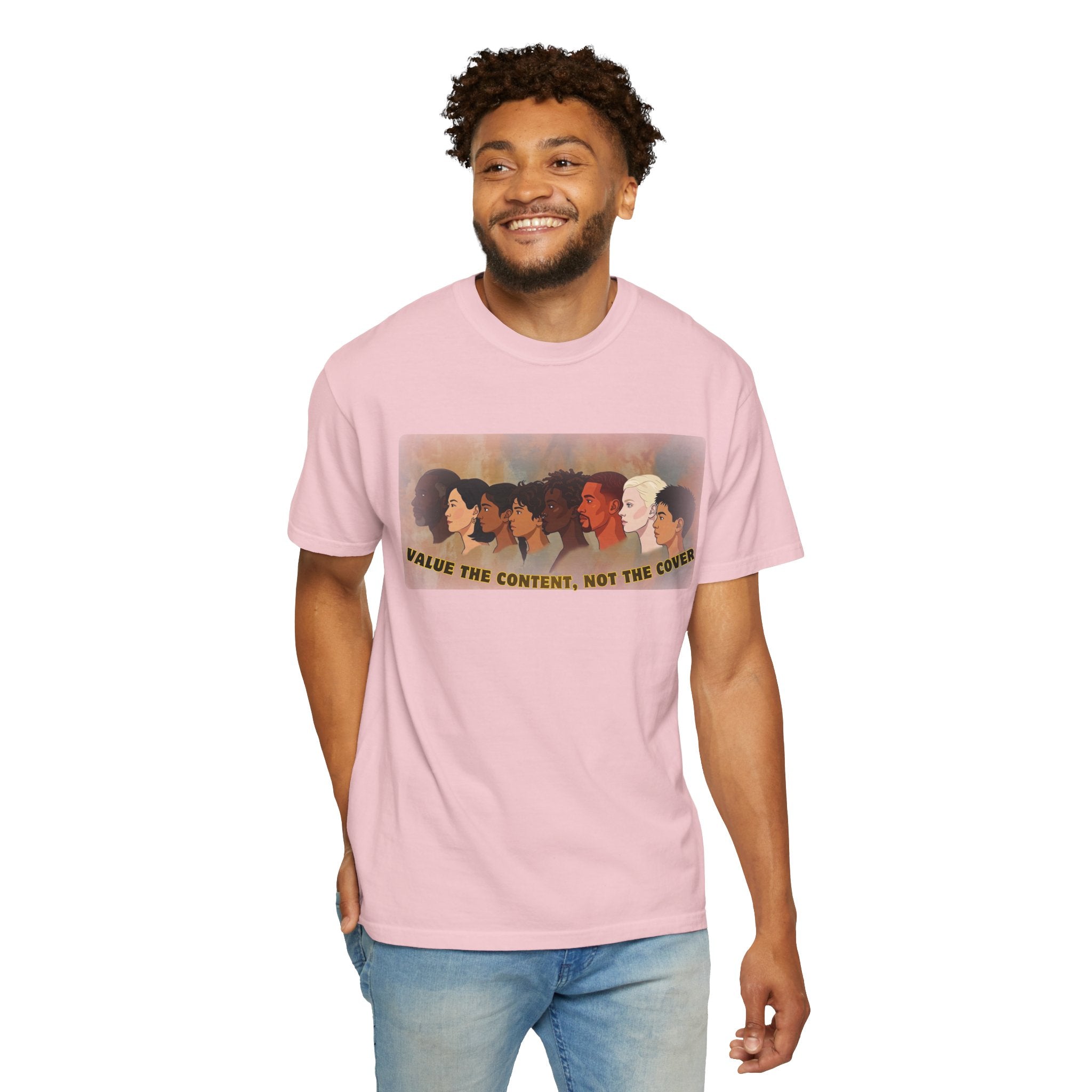 "Value the Content, Not the Cover" Unisex Garment-Dyed T-shirt